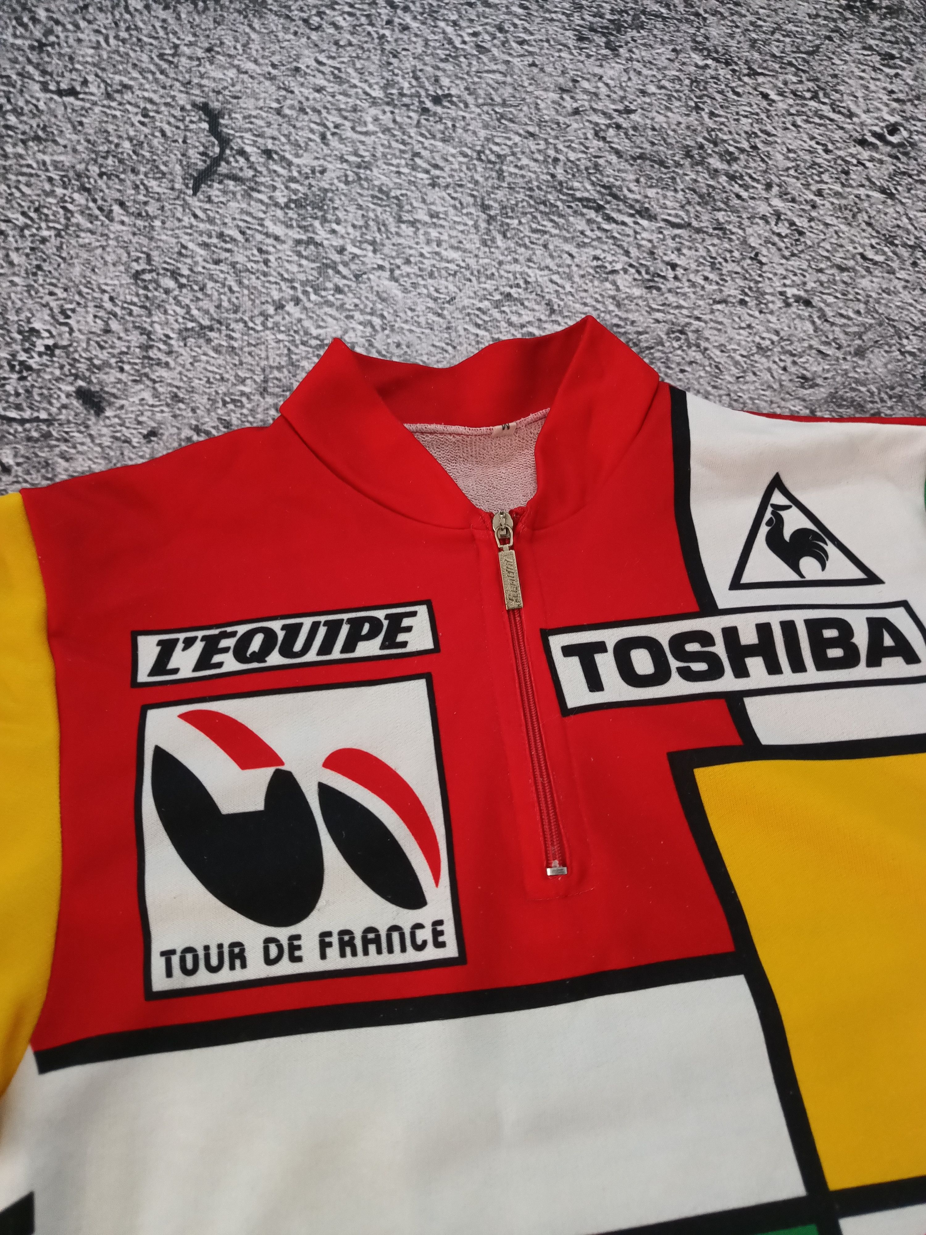 Vintage Vintage 80s/90sTour De France Toshiba Cycling Jersey Size US M / EU 48-50 / 2 - 4 Thumbnail