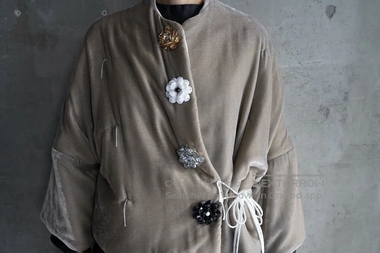 RIPVANWINKLE TOWAVASE Gray Silk Velvet Cotton Jacket. Size M / US 6-8 / IT 42-44 - 3 Thumbnail