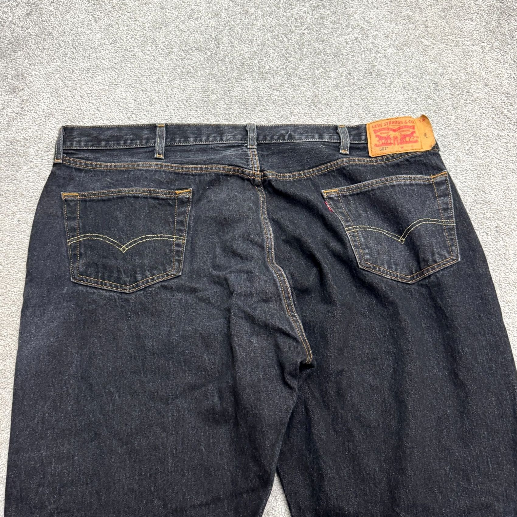 Levi's Levi's 501 Original Fit Straight Leg Button Fly Denim Jeans Men 48x34 Tall Black Size US 32 / EU 48 - 7 Thumbnail