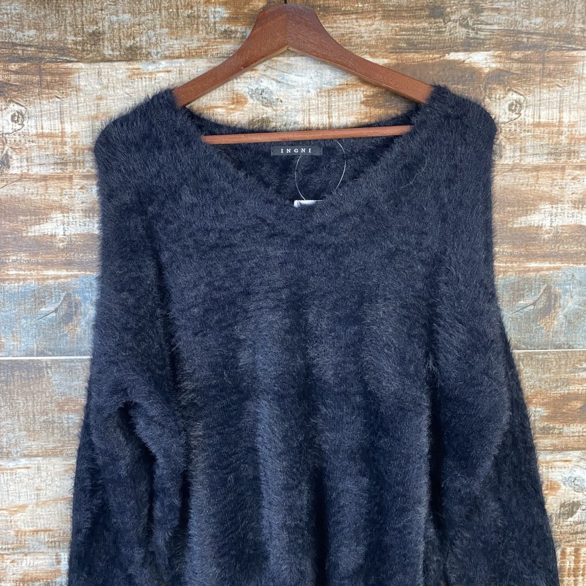 Homespun Knitwear DL Ingni Black Mohair fur shaggy Knitwear #C1105 Size M / US 6-8 / IT 42-44 - 5 Thumbnail