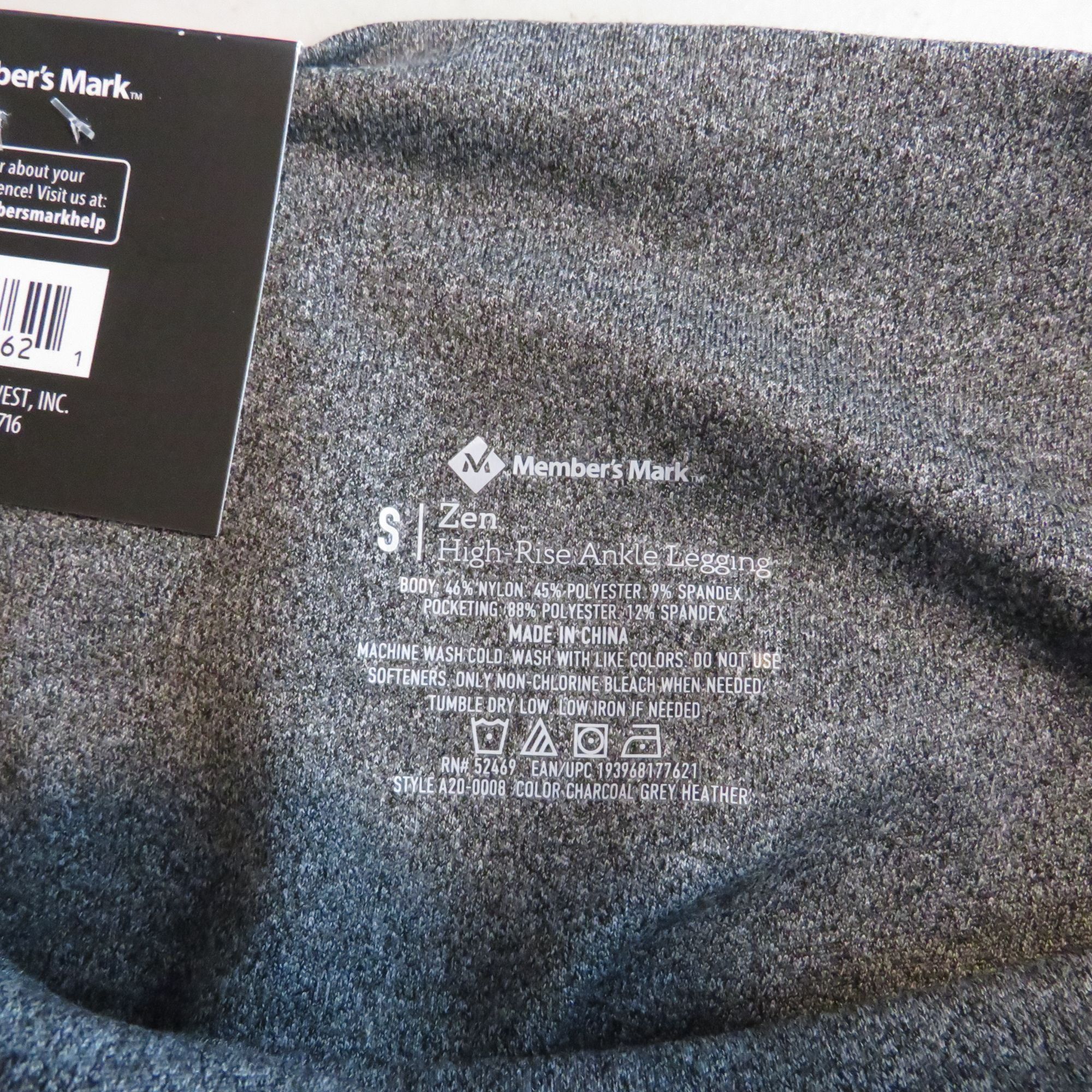 Other Members Mark Zen High-Rise Ankle Legging Small Gray Heather Size 22" - 5 Thumbnail