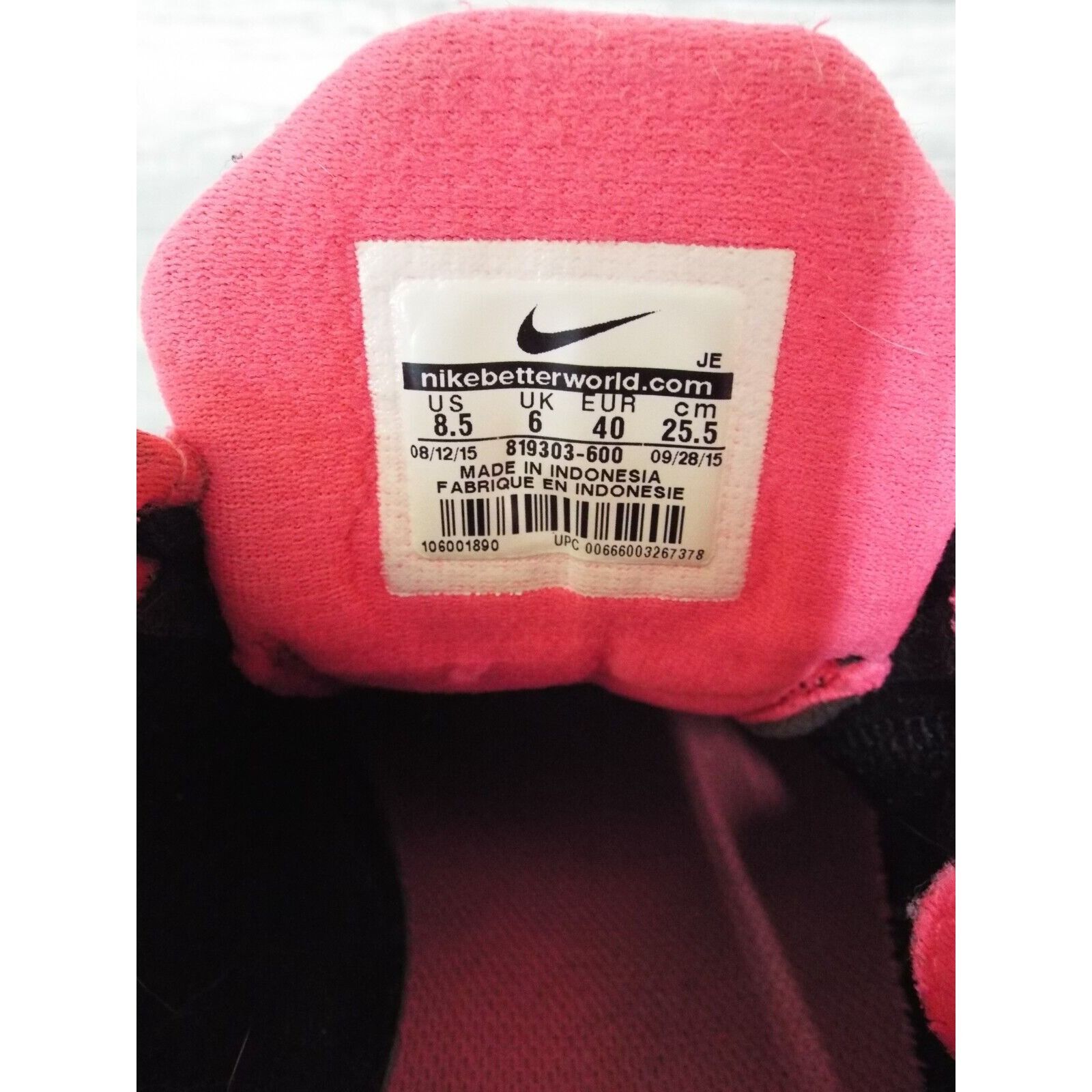 Nike Size 8.5 Nike Womens Revolution 3 819303-600 Pink/black Runn Size US 8.5 / IT 38.5 - 5 Thumbnail