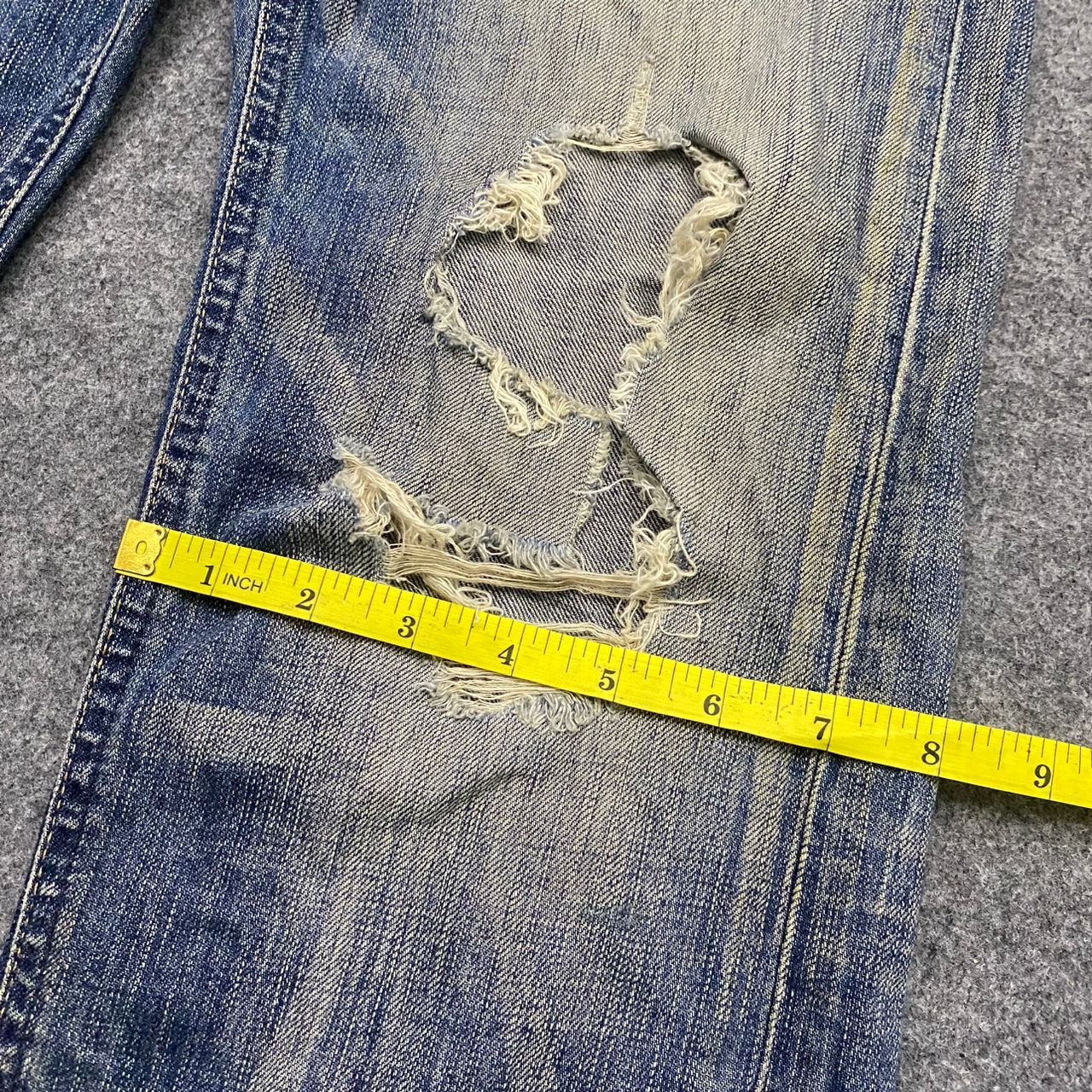 Edwin 💥Best Offer💥Vintage Edwin Blue Trip Distressed Denim Size US 31 - 7 Thumbnail