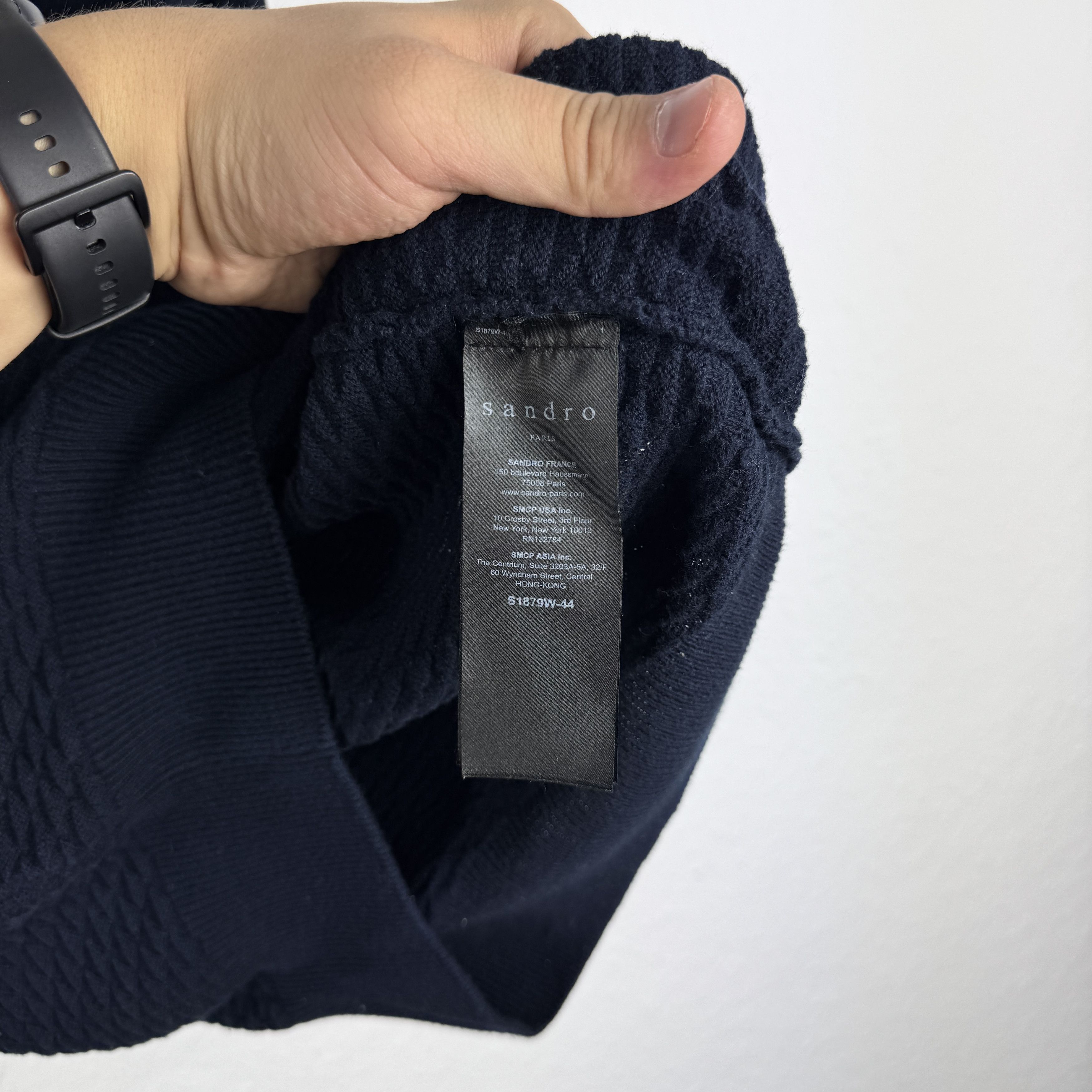 Sandro Men`s SANDRO PARIS COTTON WOOL NAVY JUMPER SIZE M / 48-50 Size US M / EU 48-50 / 2 - 7 Thumbnail