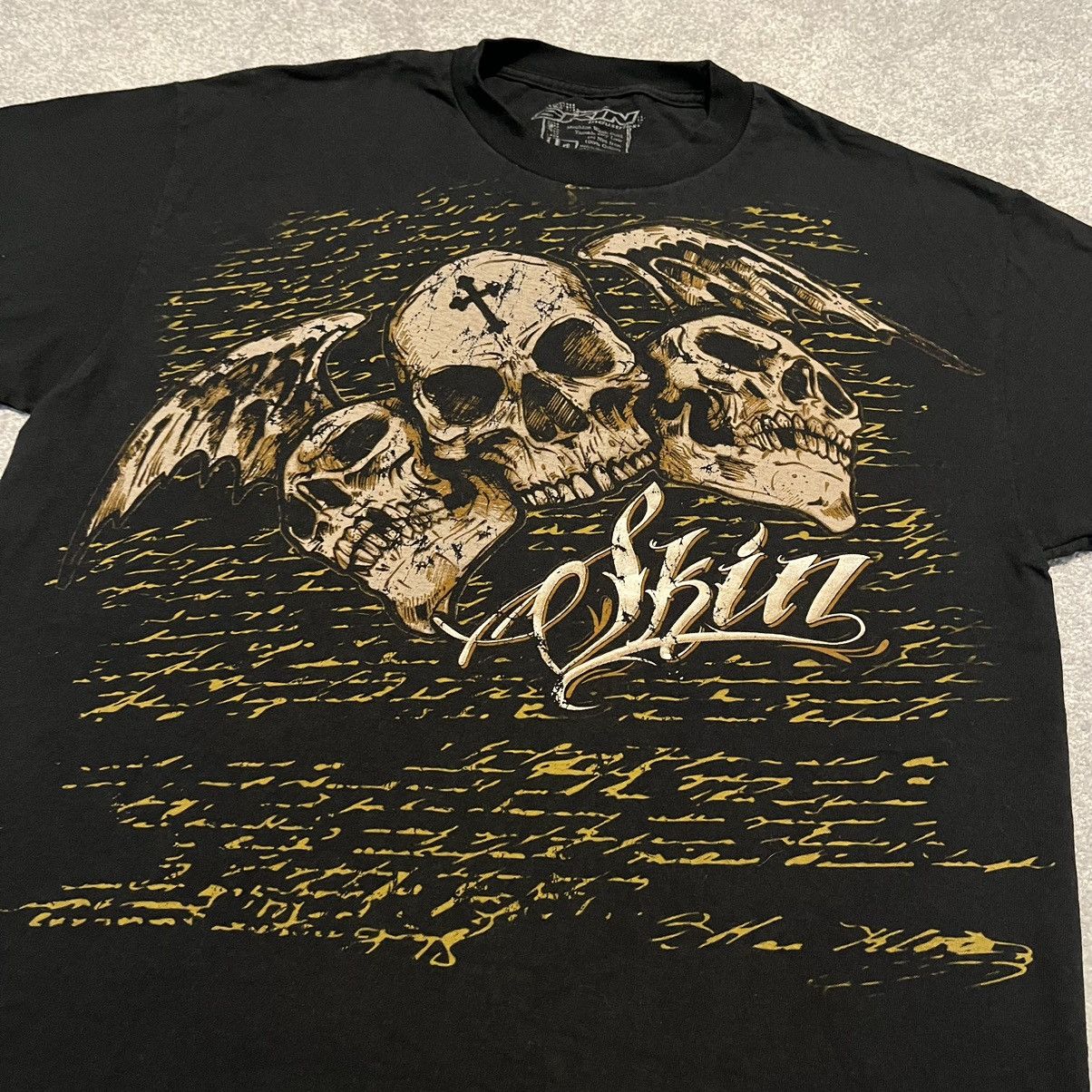 Affliction Vintage 2000s Affliction Style Skin Bladee Skull Graphic Tee Size US L / EU 52-54 / 3 - 2 Thumbnail