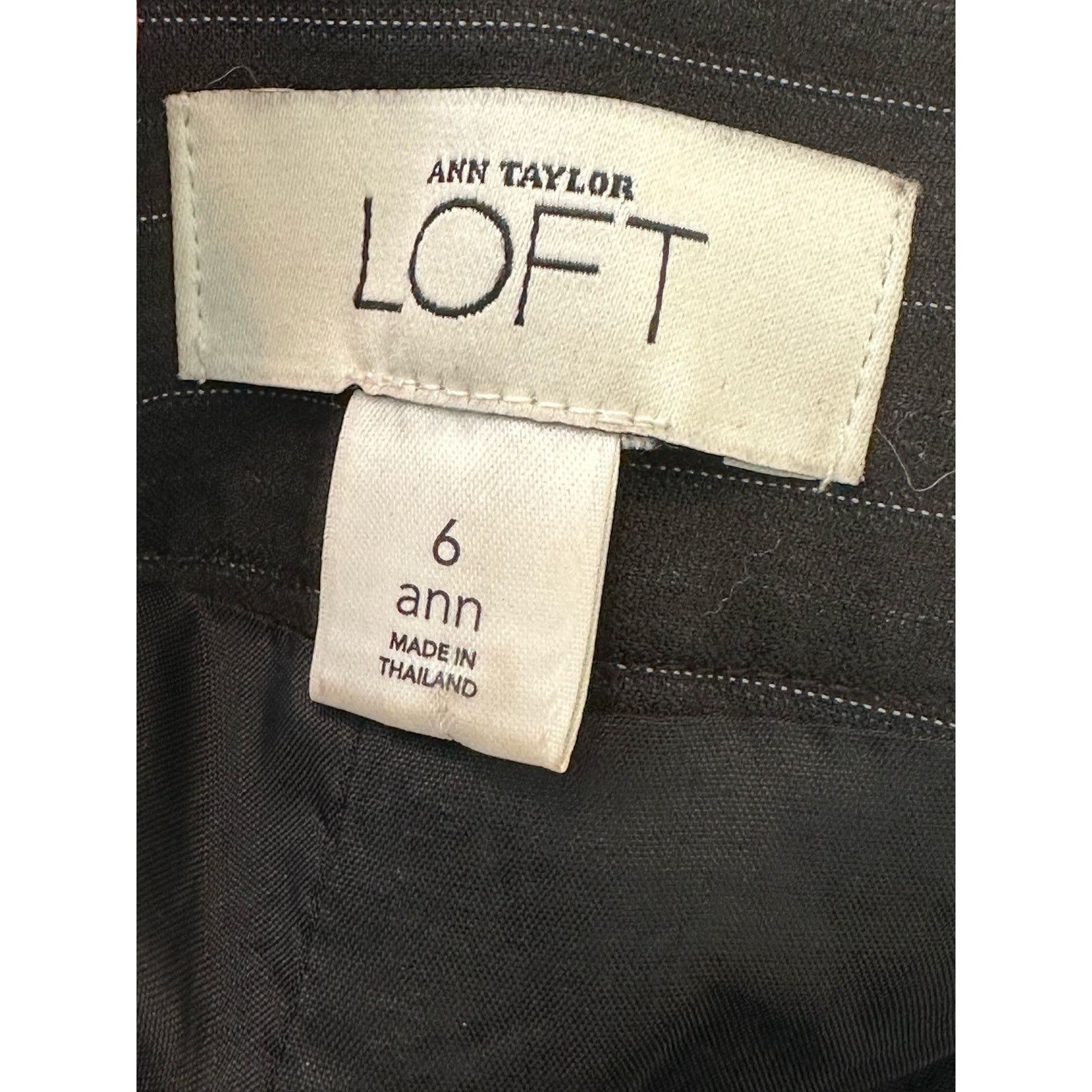 Loft Loft black striped wide legs flat front pants size 6 Size 28" / US 6 / IT 42 - 3 Thumbnail