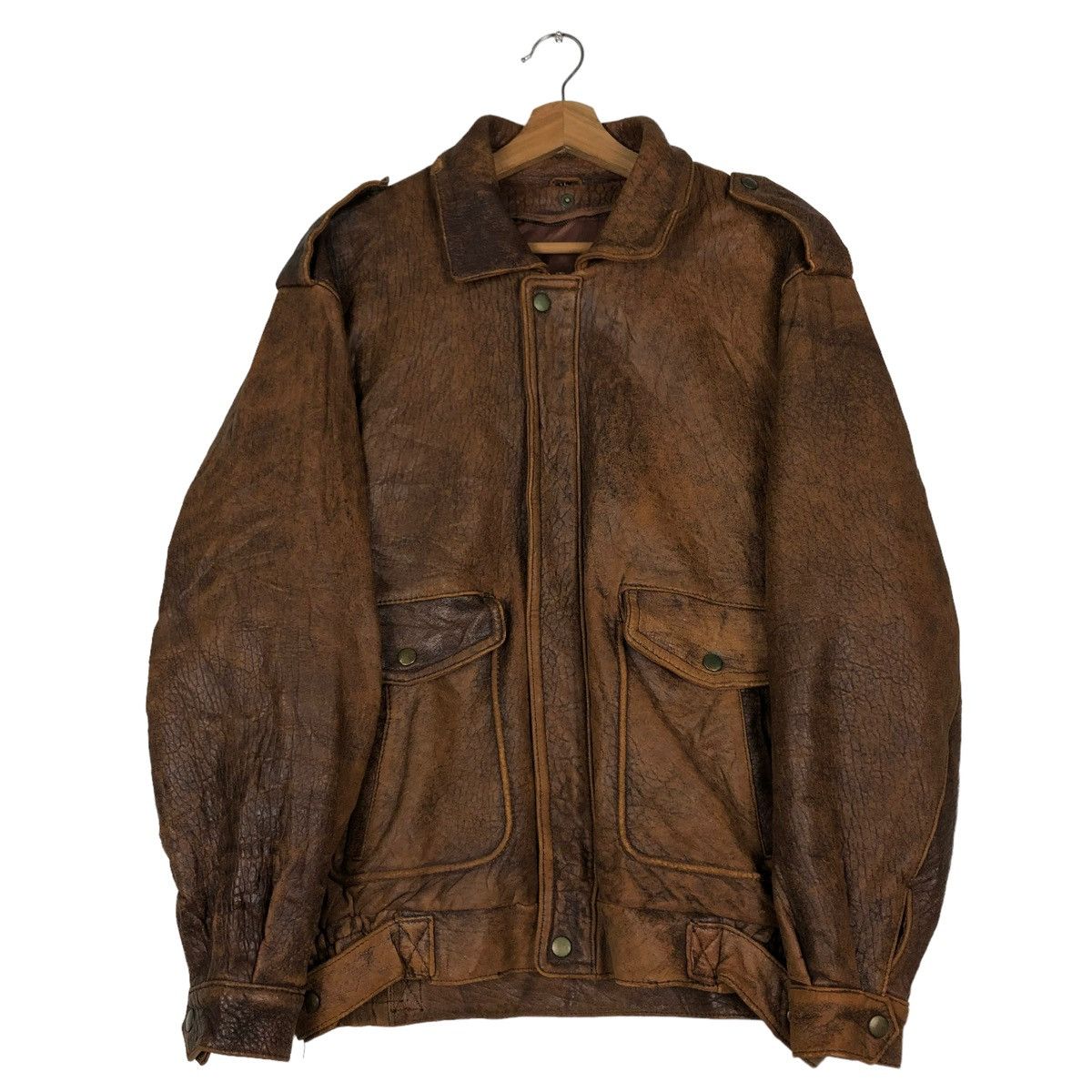 Japanese Brand 🔥VINTAGE FLY GENUINE LEATHER JACKET JAPAN ISSEY MIYAKE Size US L / EU 52-54 / 3 - 1 Thumbnail