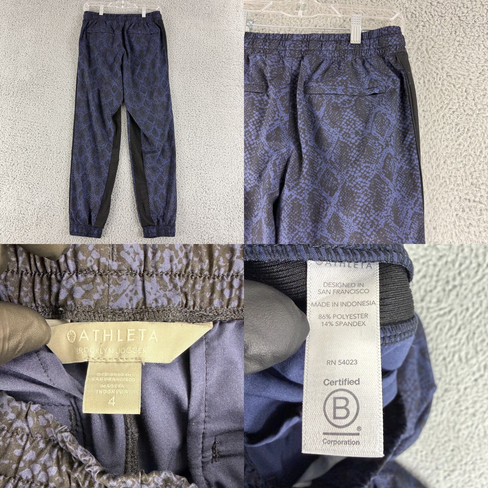 Athleta Athleta Brooklyn Jogger Pants Womens Size 4 Blue Animal Print Pull On Drawstring Size 27" / US 4 / IT 40 - 8 Thumbnail