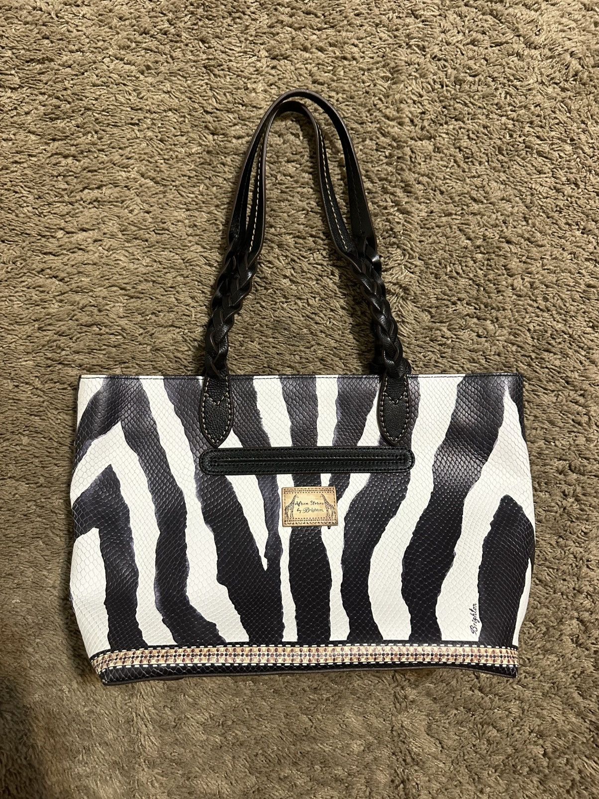 Vintage Brighton Africa stories “zebra print” purse