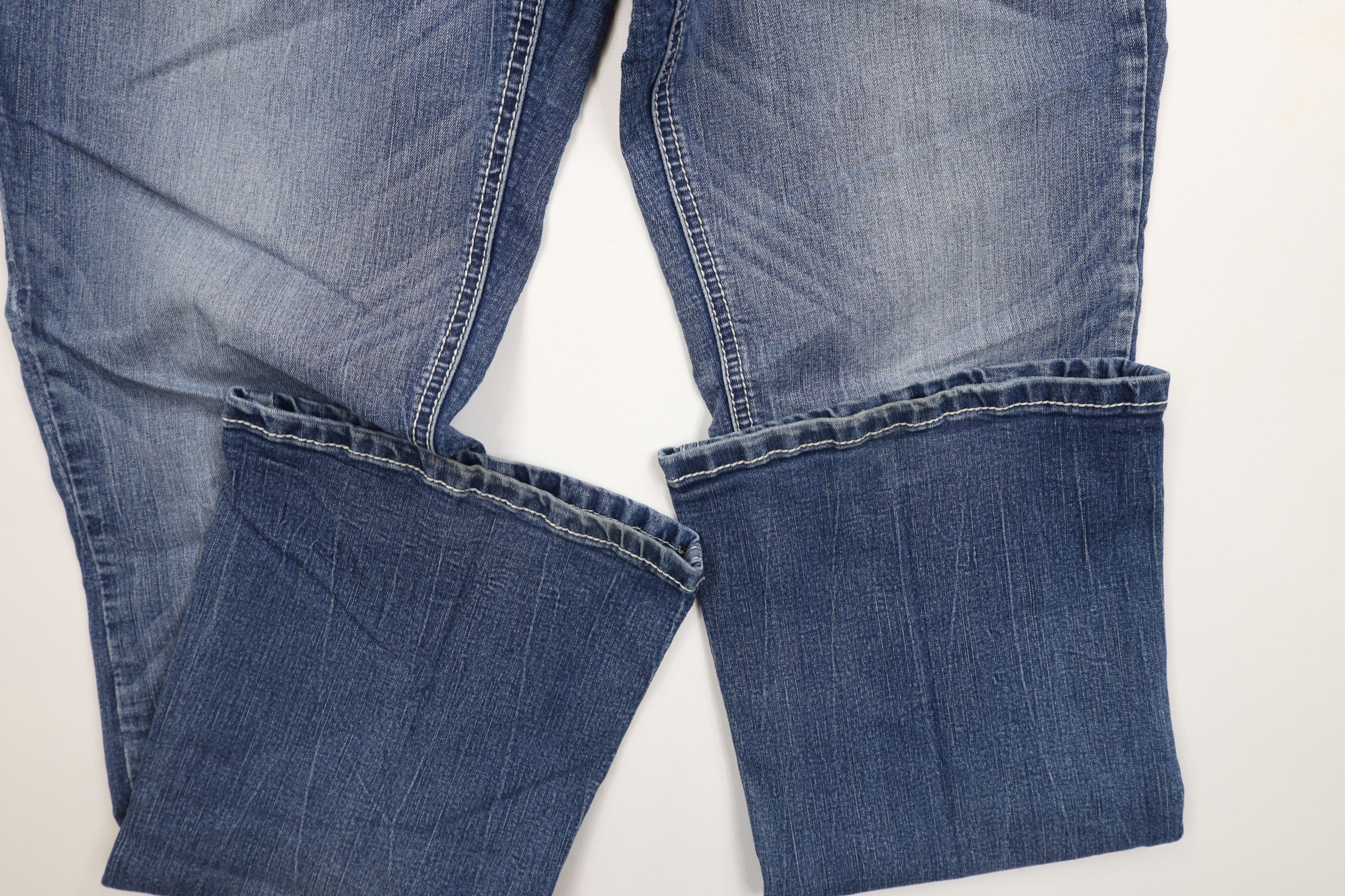 Vintage Vintage Y2K Babydoll Cross Thich Stitch Flared Denim Jeans Size 32" / US 10 / IT 46 - 6 Thumbnail