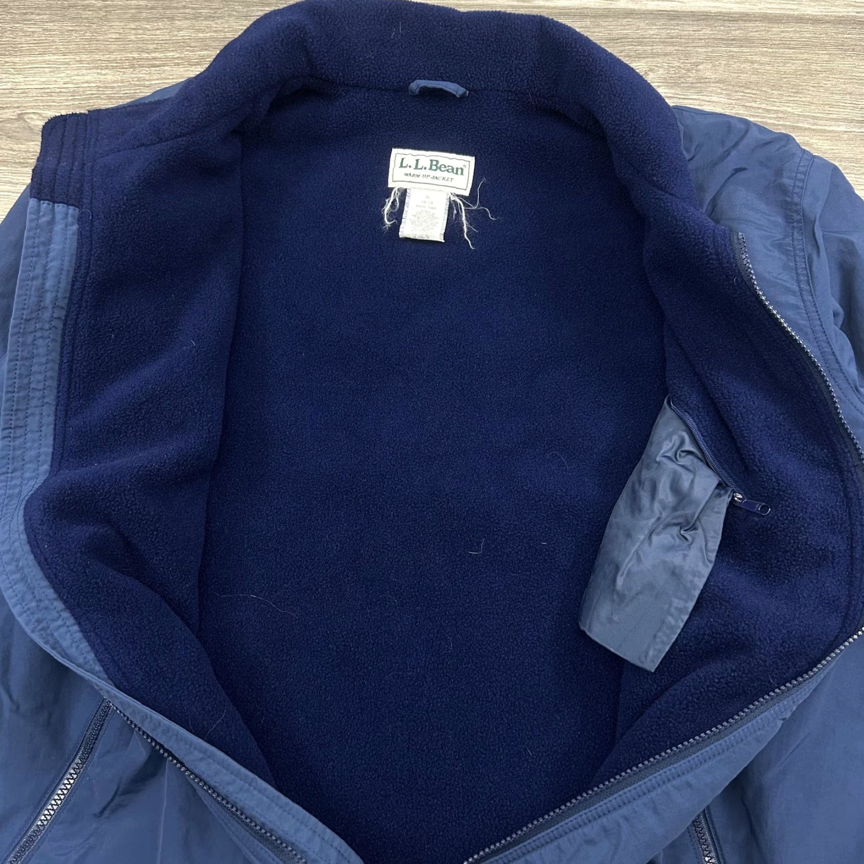 Vintage VINTAGE L.L. Bean Warm-Up Jacket Mens XLT Blue Nylon Fleece Lined Bomber 90s Size US XL / EU 56 / 4 - 5 Thumbnail