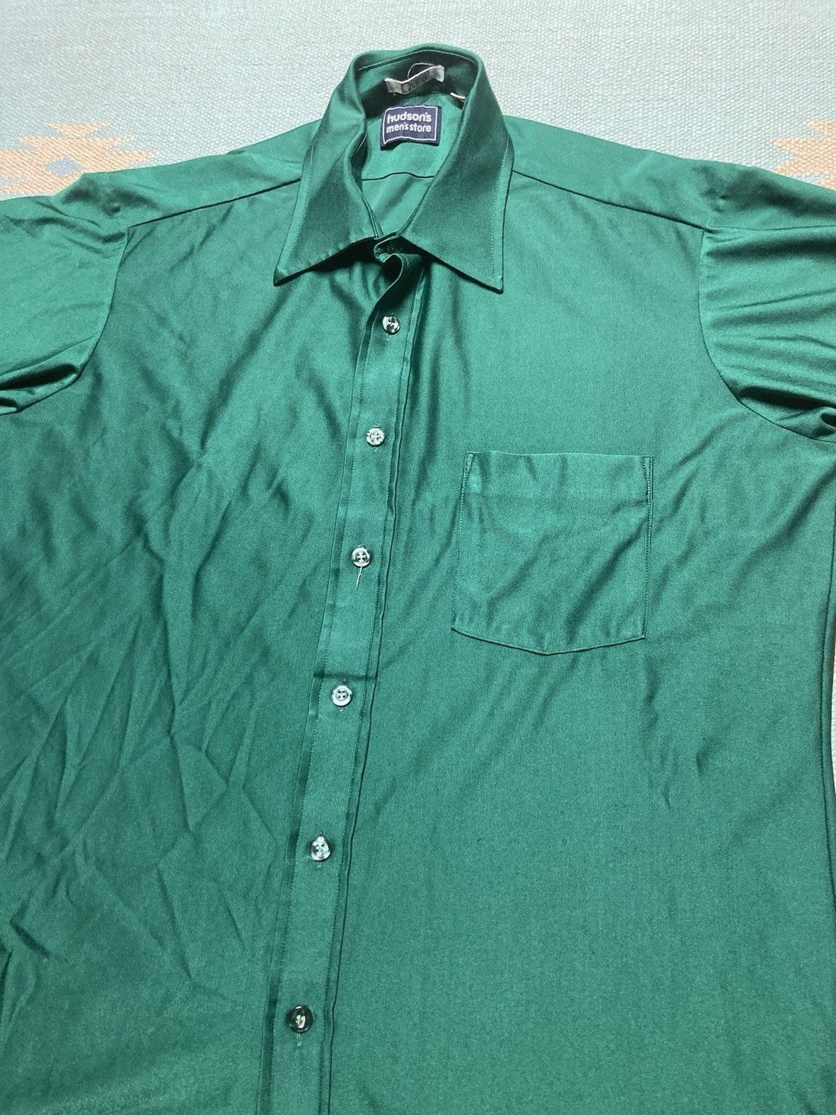Vintage Vintage 80s polo shirt Hudson’s Detroit polyester? large Size US L / EU 52-54 / 3 - 2 Thumbnail