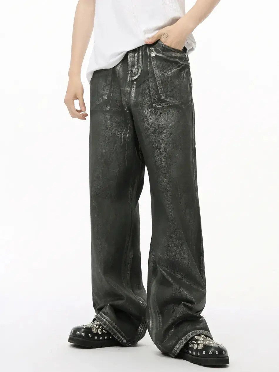 Japanese Brand Retro loose straight leg wide leg jeans Size US 32 / EU 48 - 2 Thumbnail