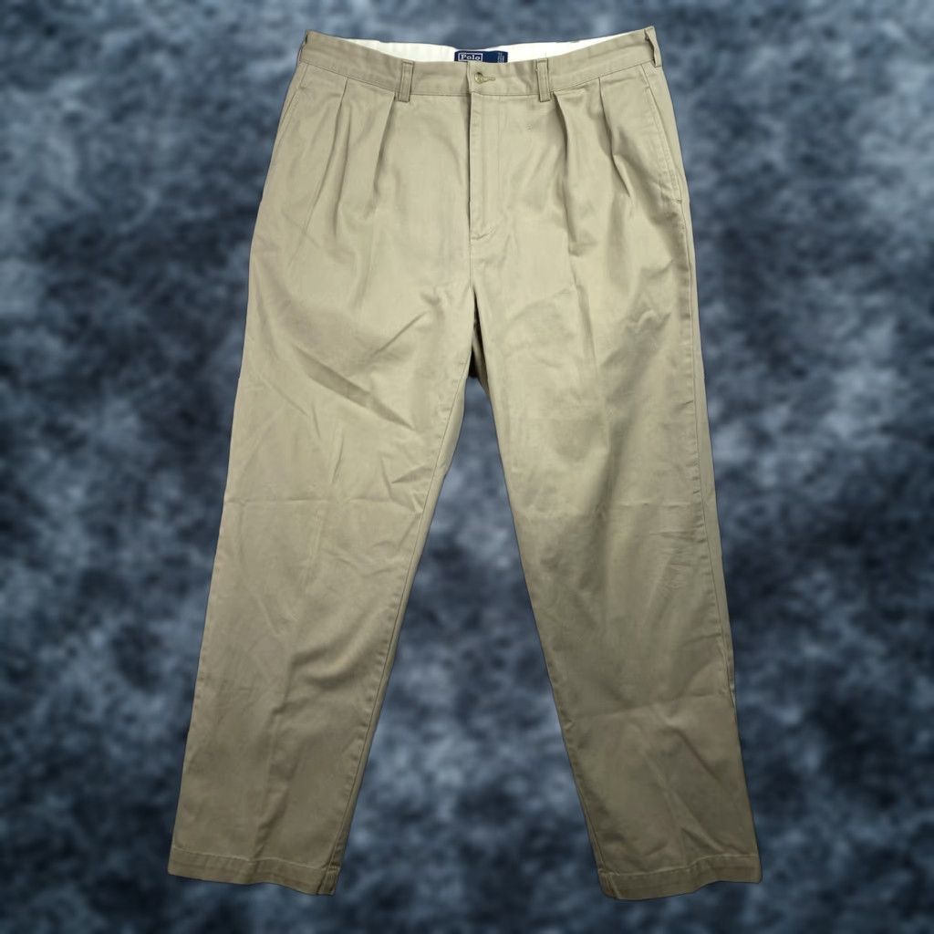 Polo Ralph Lauren VINTAGE Polo Ralph Lauren Andrew Pants 38x32 Khaki Chino Pleated Golf Slacks Men Size US M / EU 48-50 / 2 - 1 Thumbnail