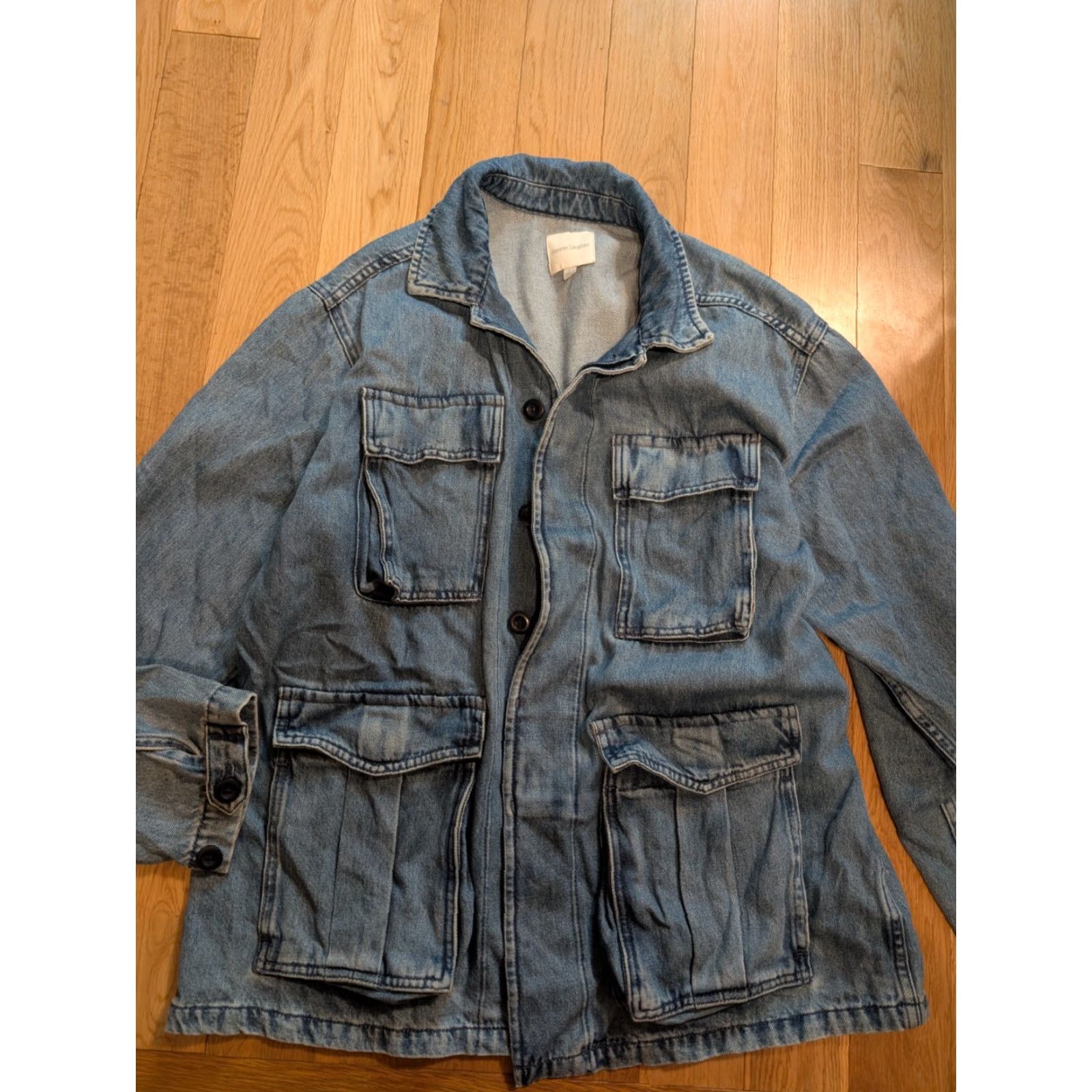 Vintage Favorite Daughter Carly Cargo Jacket Women Small S Cotton Blue Denim Jean Jacket Y2K Style Regular Fit Size S / US 4 / IT 40 - 3 Thumbnail