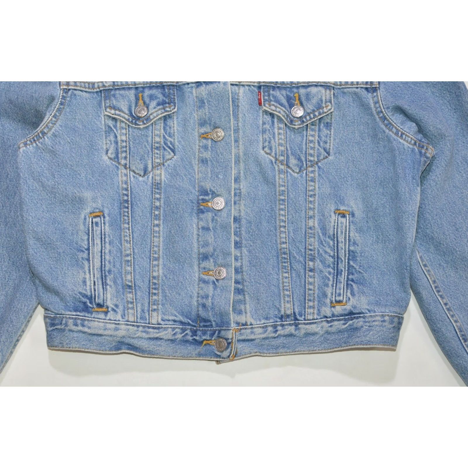 Levi's VINTAGE Levi's Denim Jacket Wmns L Blue 1990s Size L / US 10 / IT 46 - 3 Thumbnail