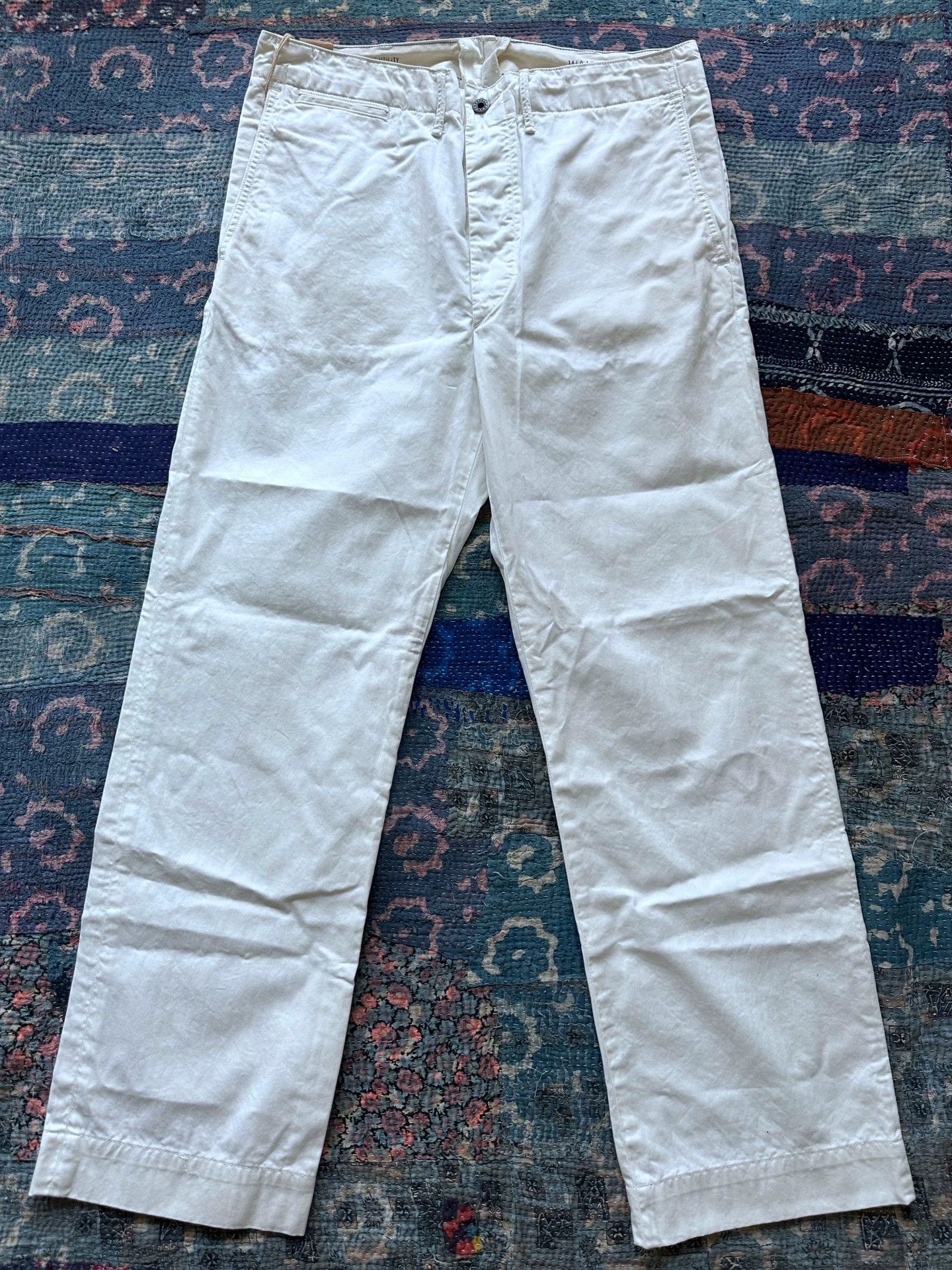 RRL Ralph Lauren RRL White Chino Pants 33x32 New With Tags Lightweight Size US 32 / EU 48 - 1 Thumbnail