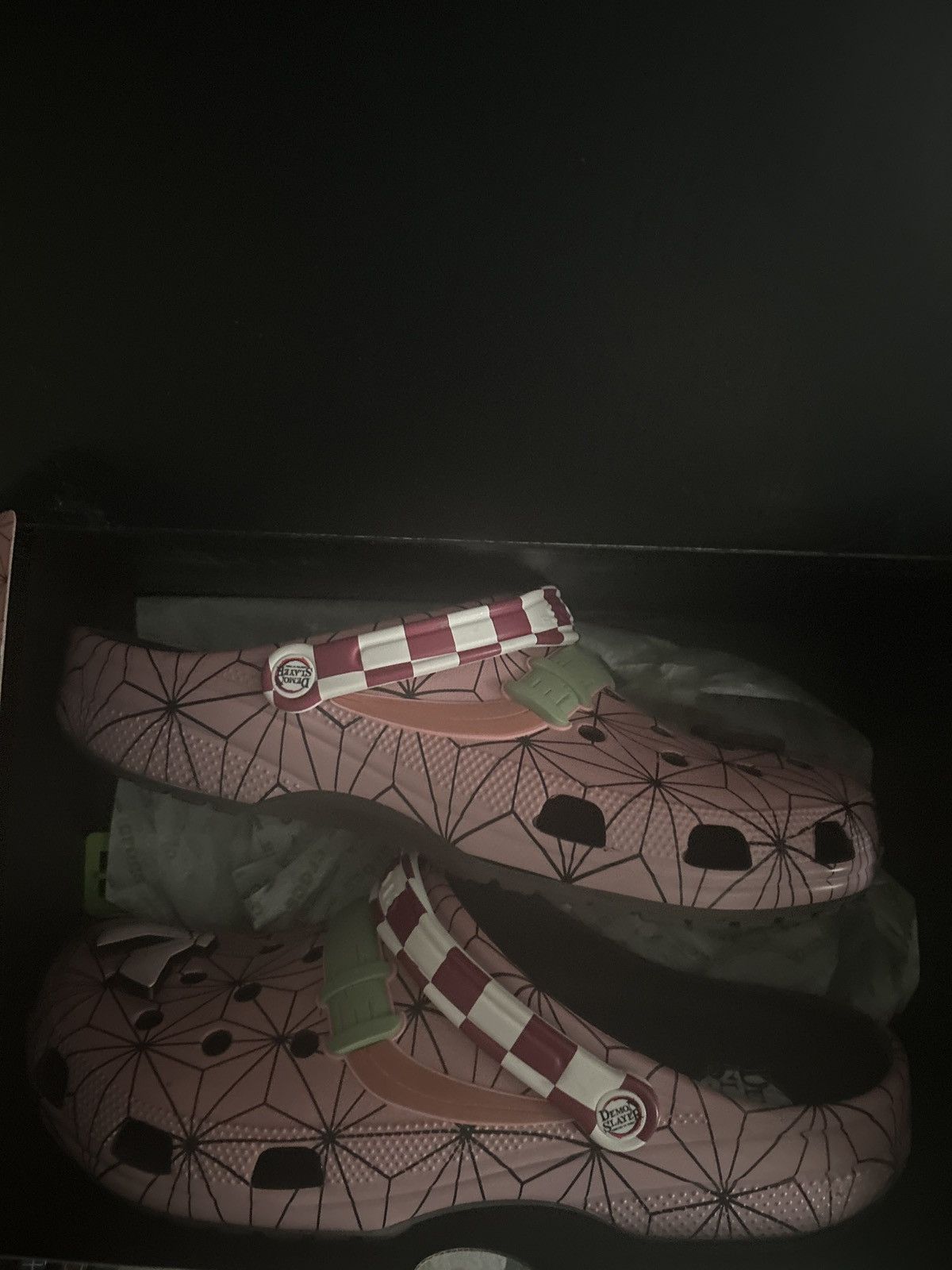image of Demon Slayer Crocs Shoes in Pink, Men's (Size 15)
