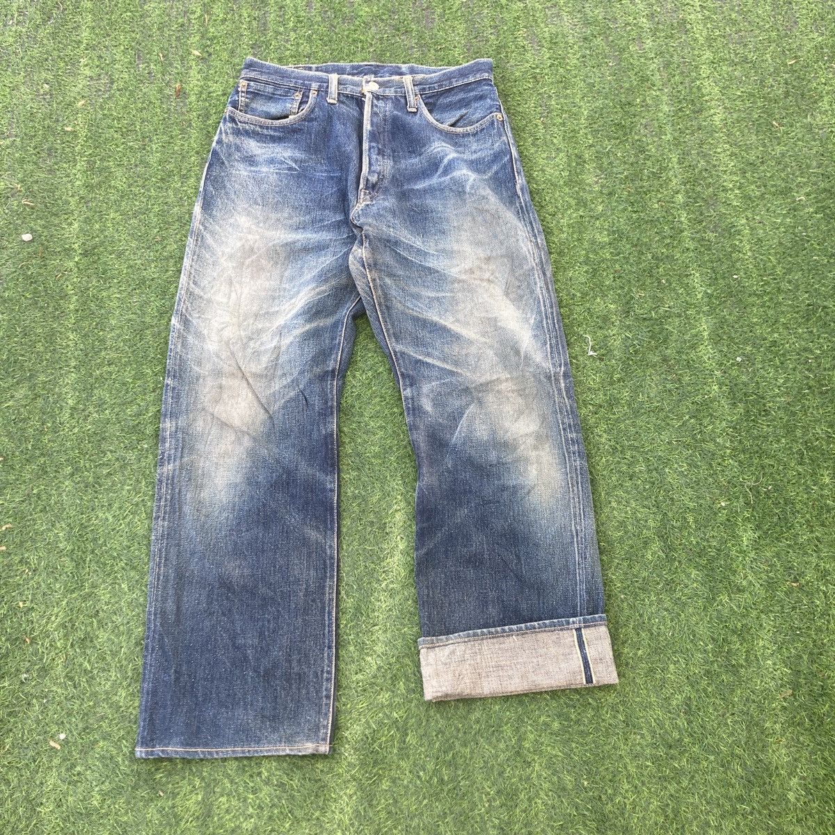 Denime VINTAGE DENIME SELVEDGE DISTRESSED JEANS Size US 32 / EU 48 - 2 Thumbnail