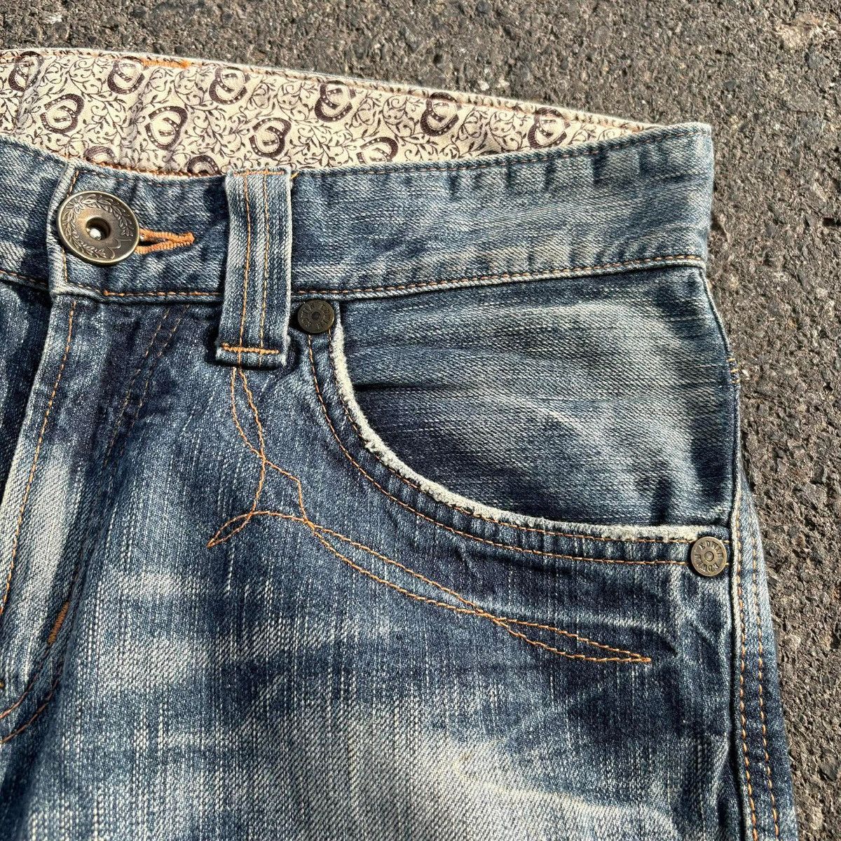 Edwin EDWIN 503 Blue Trip Distressed Denim Jeans Bootcut Vintage Size US 30 / EU 46 - 10 Thumbnail
