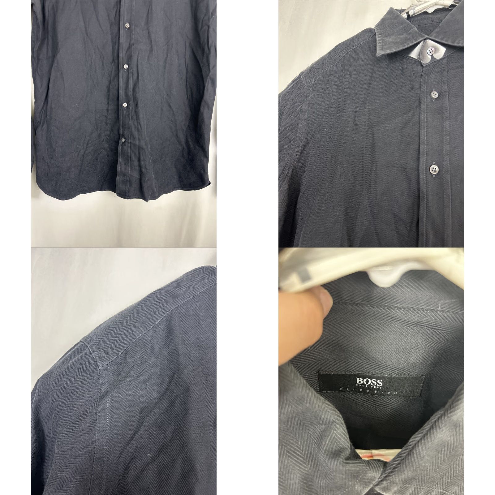 Hugo Boss HUGO BOSS Mens Shirt Dress Button-Down Long Sleeve Black 16.5 42 16.5 31.5” 29” Geometric Selection Mens, Shirt, Black, Button-Down, Long Sleeve Size 46R - 8 Thumbnail