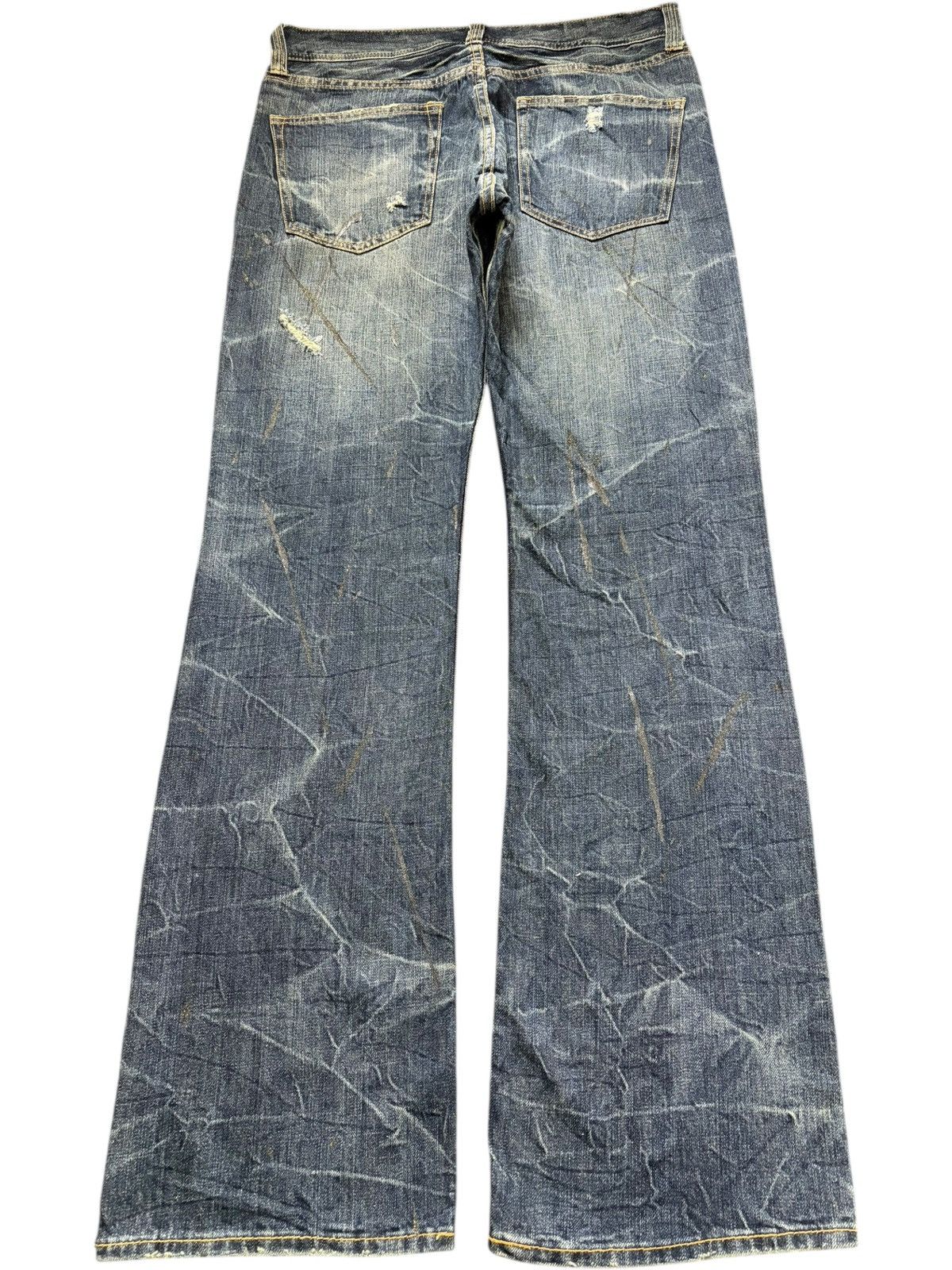 Hysteric Glamour Vintage Japanese Brand Paint Splattered Distress Flare Jeans Size US 33 - 2 Thumbnail