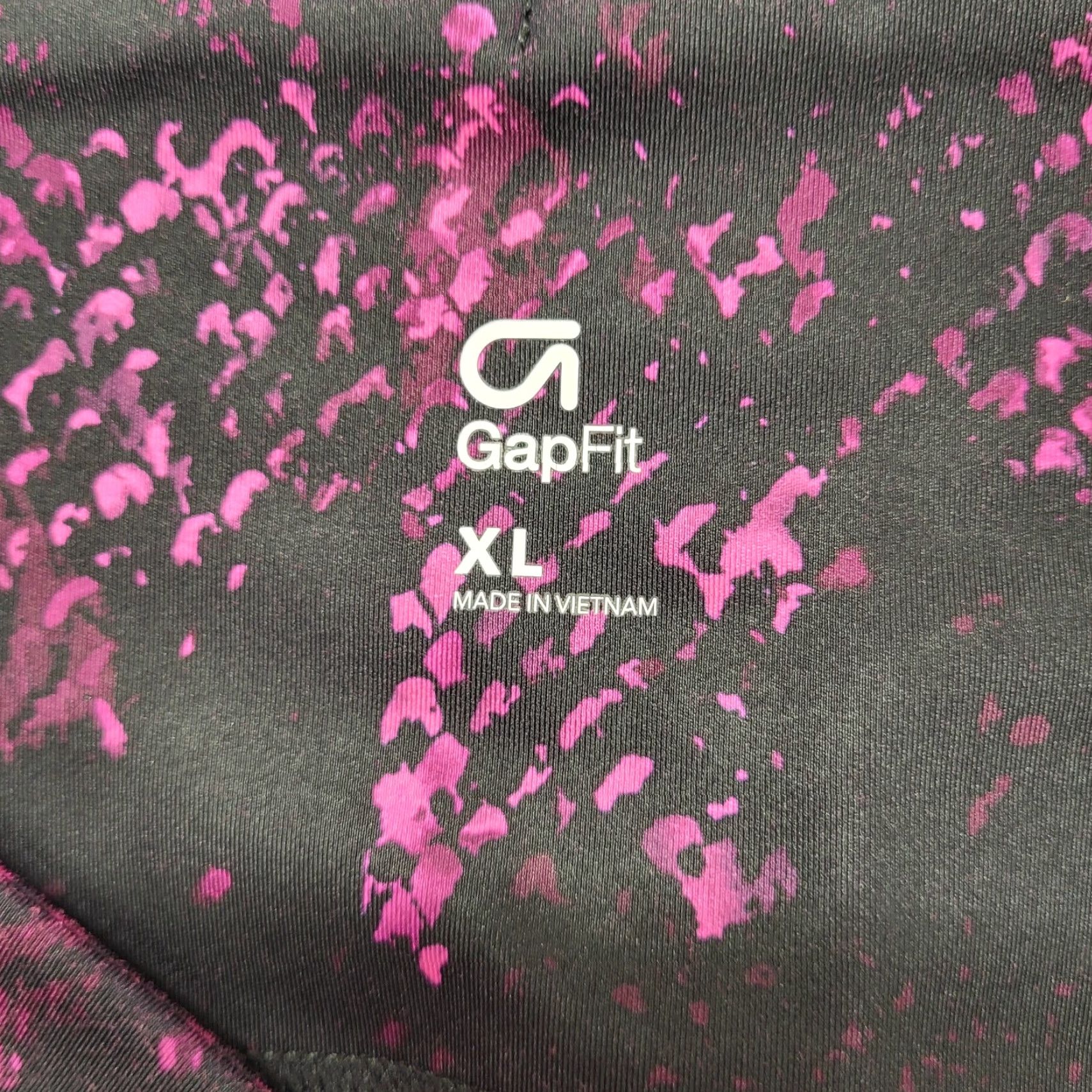 Gap GapFit Leggings Women's XL Black Pink Snakeskin Print Ankle Athletic Activewear Size 40" / US 18 - 3 Thumbnail