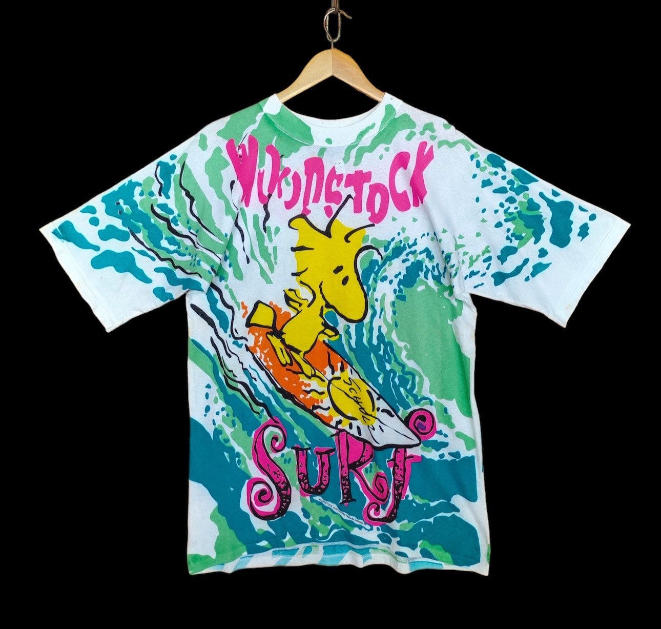 Cartoon Network Vintage 90s Woodstock Surf Mirror Print Ovp T Shirt Size US M / EU 48-50 / 2 - 1 Thumbnail
