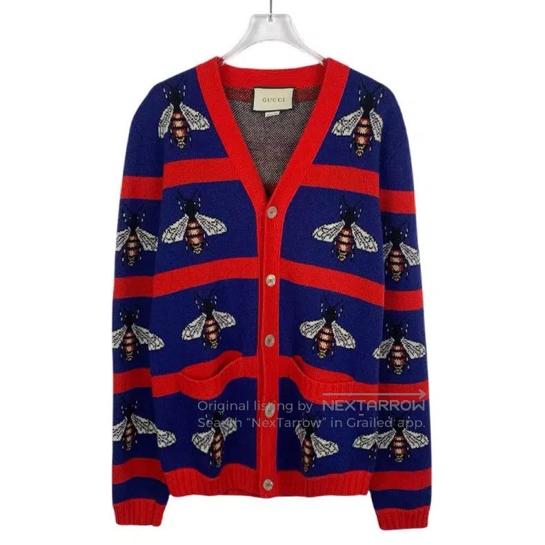 Gucci Gucci Color-matched little bee pattern inlaid flower V-nec Size XS / US 0-2 / IT 36-38 - 1 Thumbnail