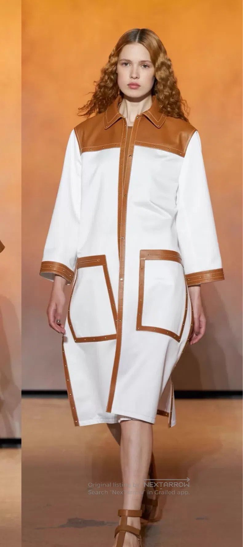 Hermes Hermes Color-Blocked Cotton Leather Coat Size XXS / US 00 / IT 34 - 1 Thumbnail