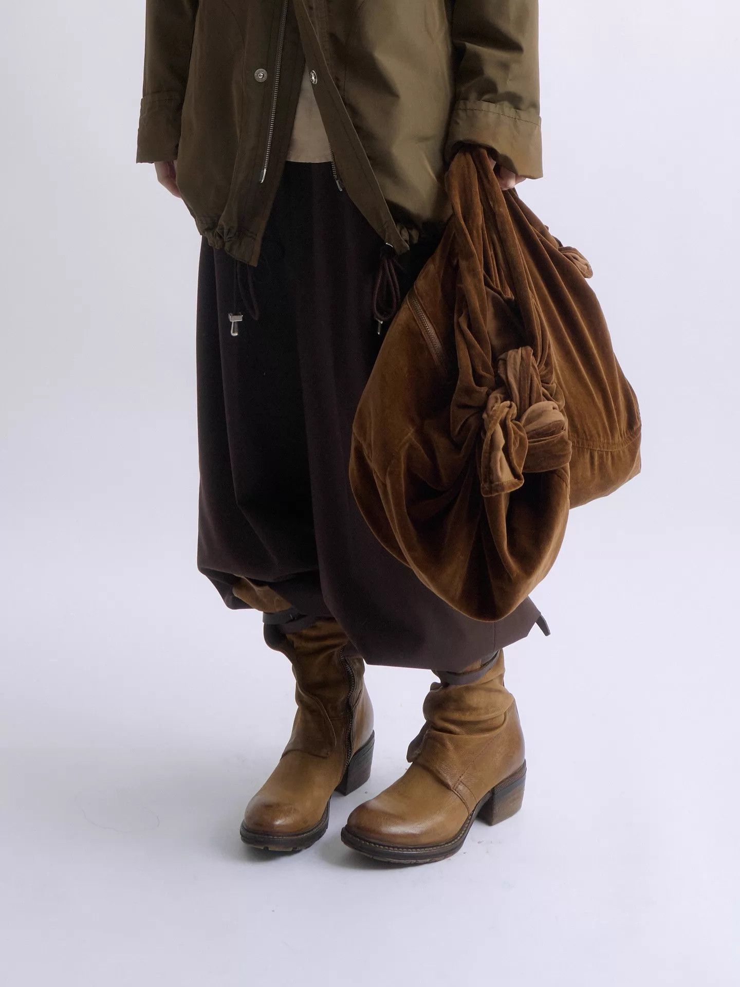 Comme des Garcons COMME des GARÇONS Brown Velvet Cloud Bag Size ONE SIZE - 2 Thumbnail