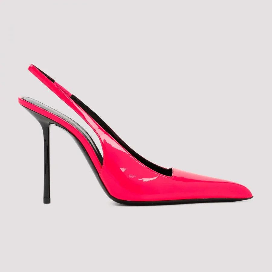 Saint Laurent Paris o1s1wg111024 Kiss Slingback Pumps In Patent Leather in Pink Size US 5 / IT 35 - 1 Thumbnail