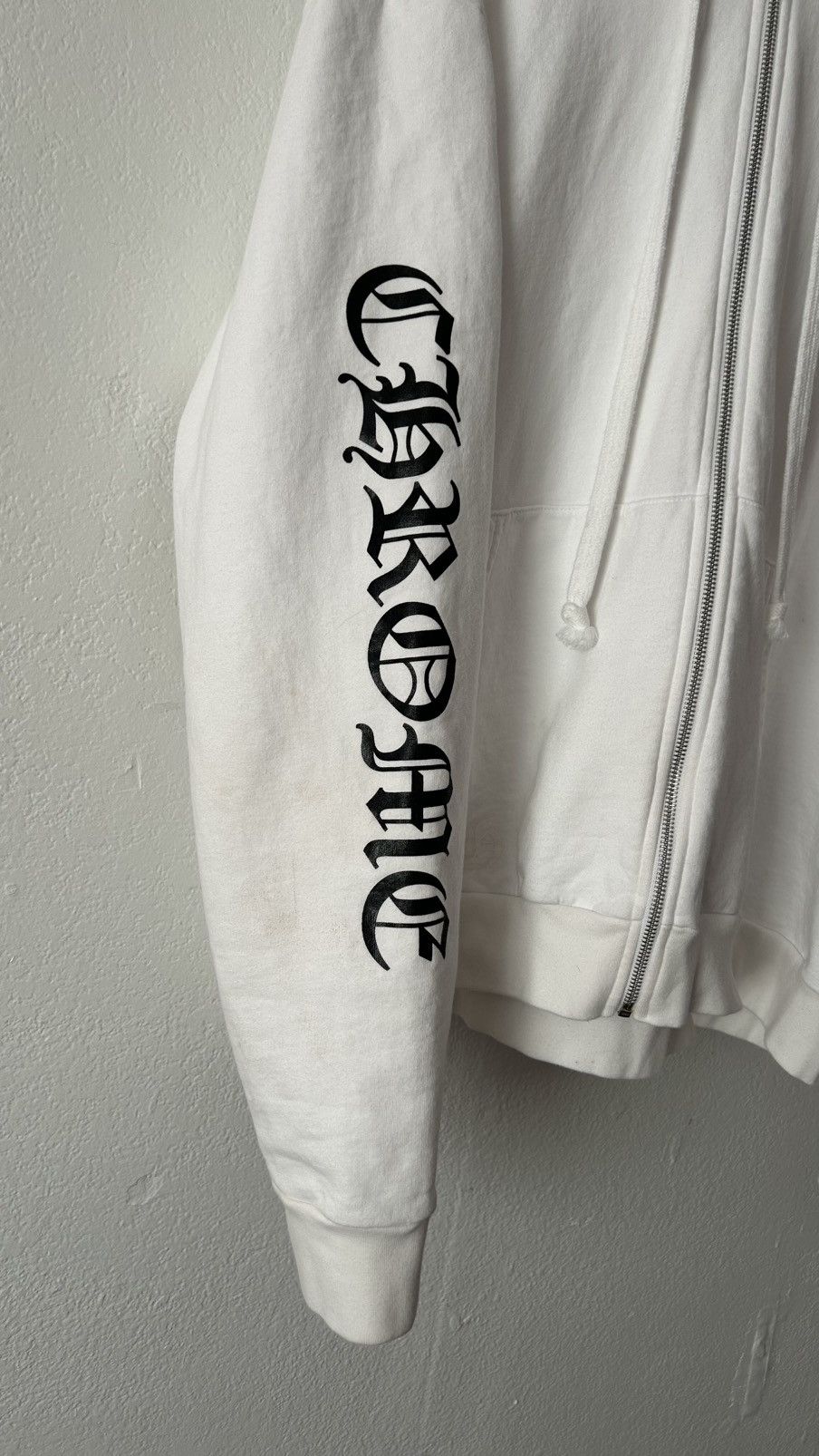 Chrome Hearts Chrome Hearts White Vertical Logo Zip Up Hoodie Size US XXL / EU 58 / 5 - 3 Thumbnail