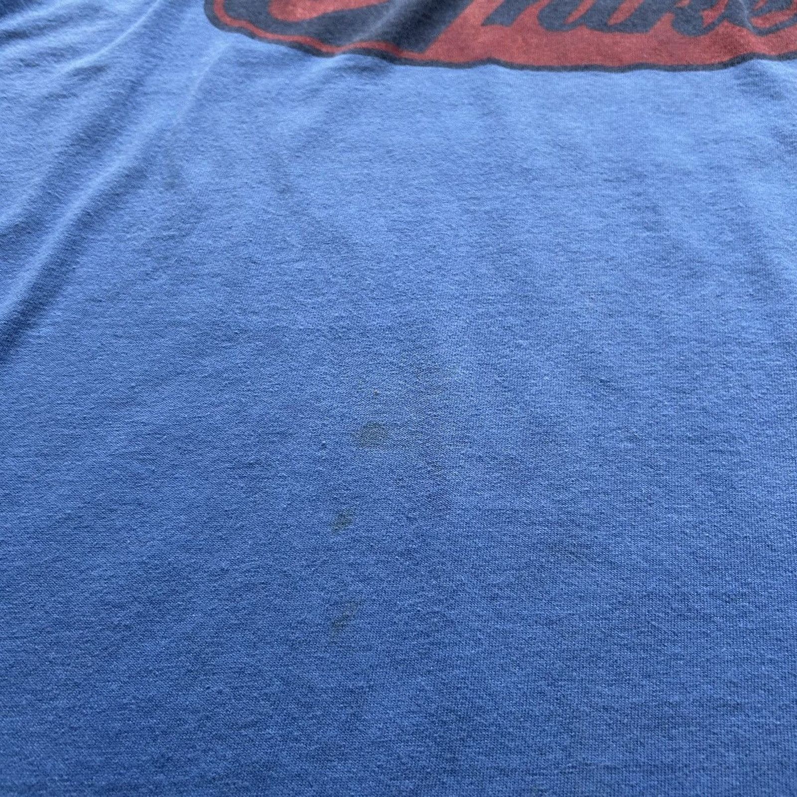 Nike × Vintage Vintage 90s Nike T Shirt Large Swoosh Cursive Logo Blue Rare Size US L / EU 52-54 / 3 - 4 Thumbnail