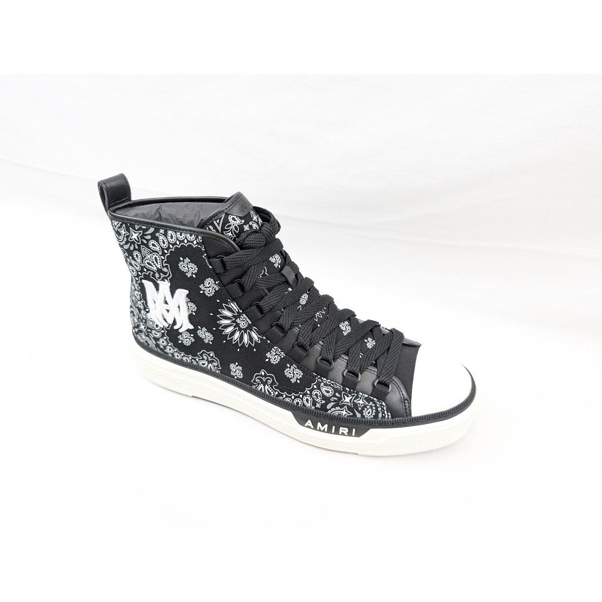 Amiri o1rshd1 Bandana MA Court High-Top Sneakers in Black/White Size US 13 / EU 46 - 3 Thumbnail