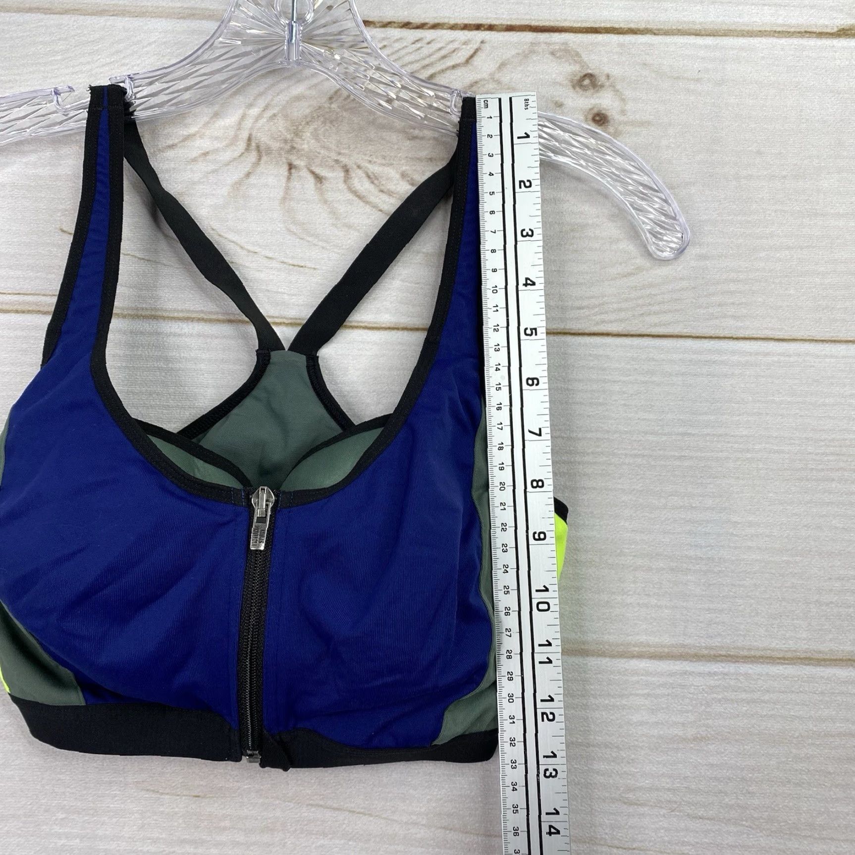 Victoria's Secret Victoria's Secret Sports Bra 34D Multicolor Zip Front T Back Lined Support Gym Shirt Size ONE SIZE - 2 Thumbnail