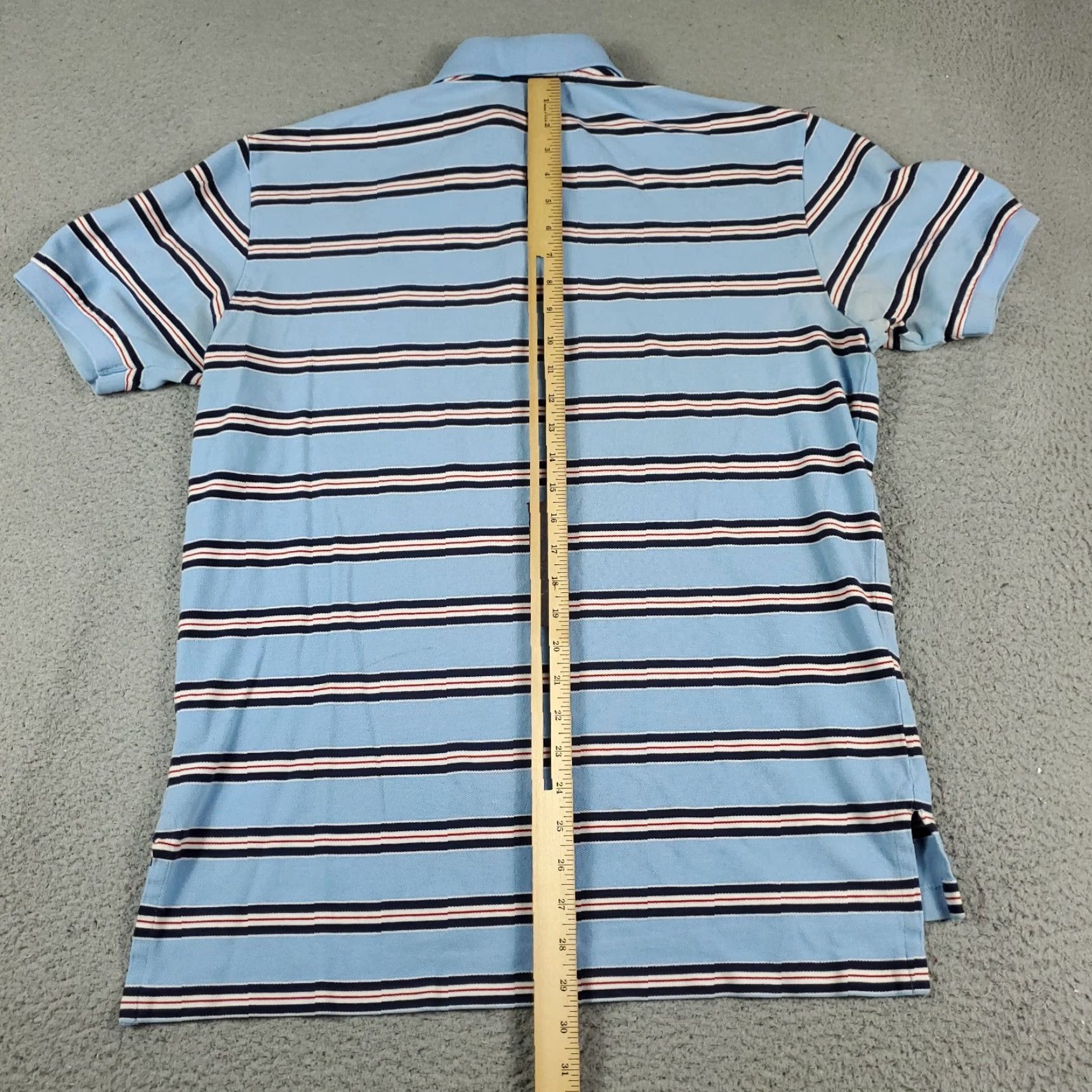 Ralph Lauren Ralph Lauren Polo Shirt Mens L Blue Striped Pony Casual Short Sleeve Polo Shirt Regular Fit Blue Polo Mens L Size US L / EU 52-54 / 3 - 7 Thumbnail