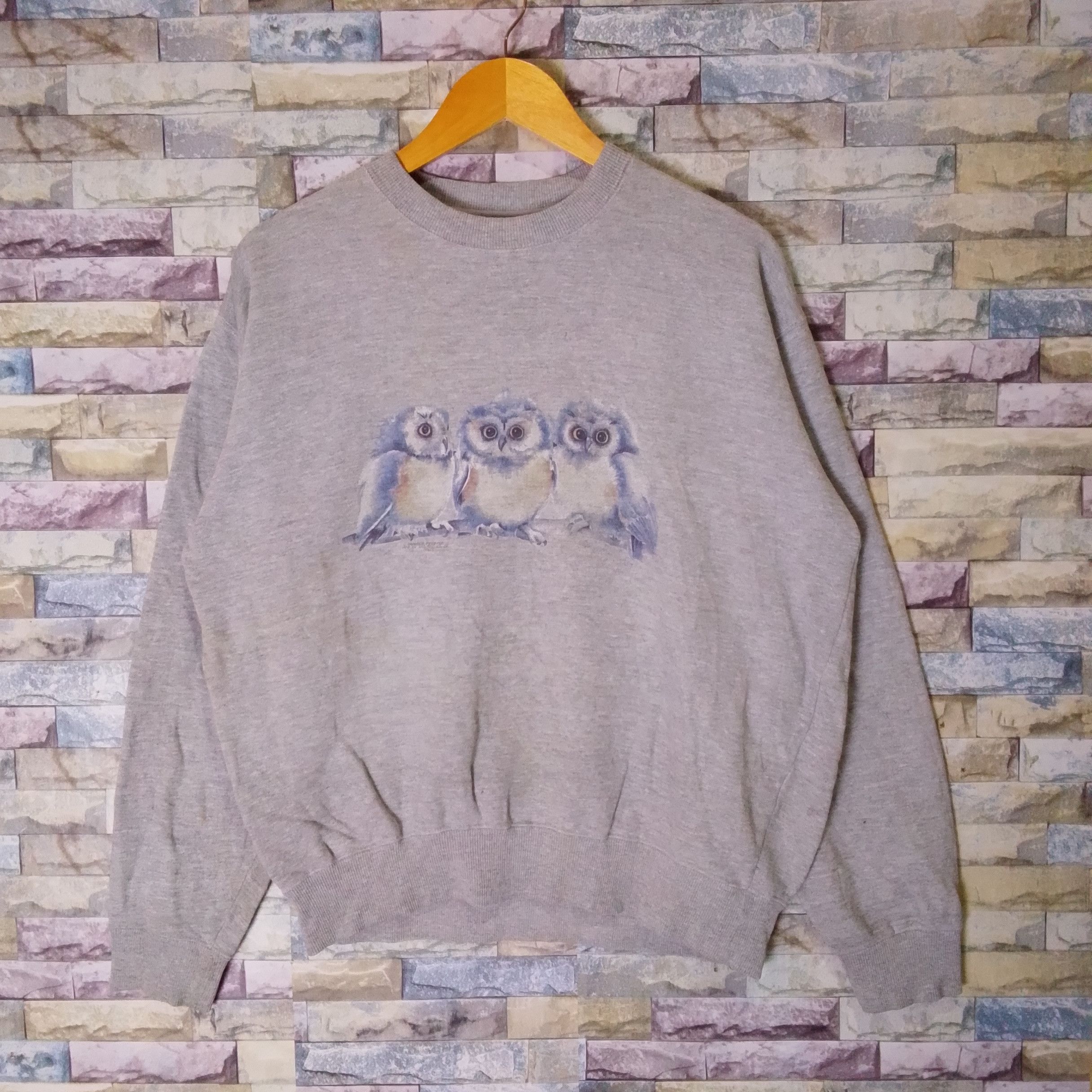 Vintage Vintage 90s Owl Sweatshirt Size US M / EU 48-50 / 2 - 1 Thumbnail