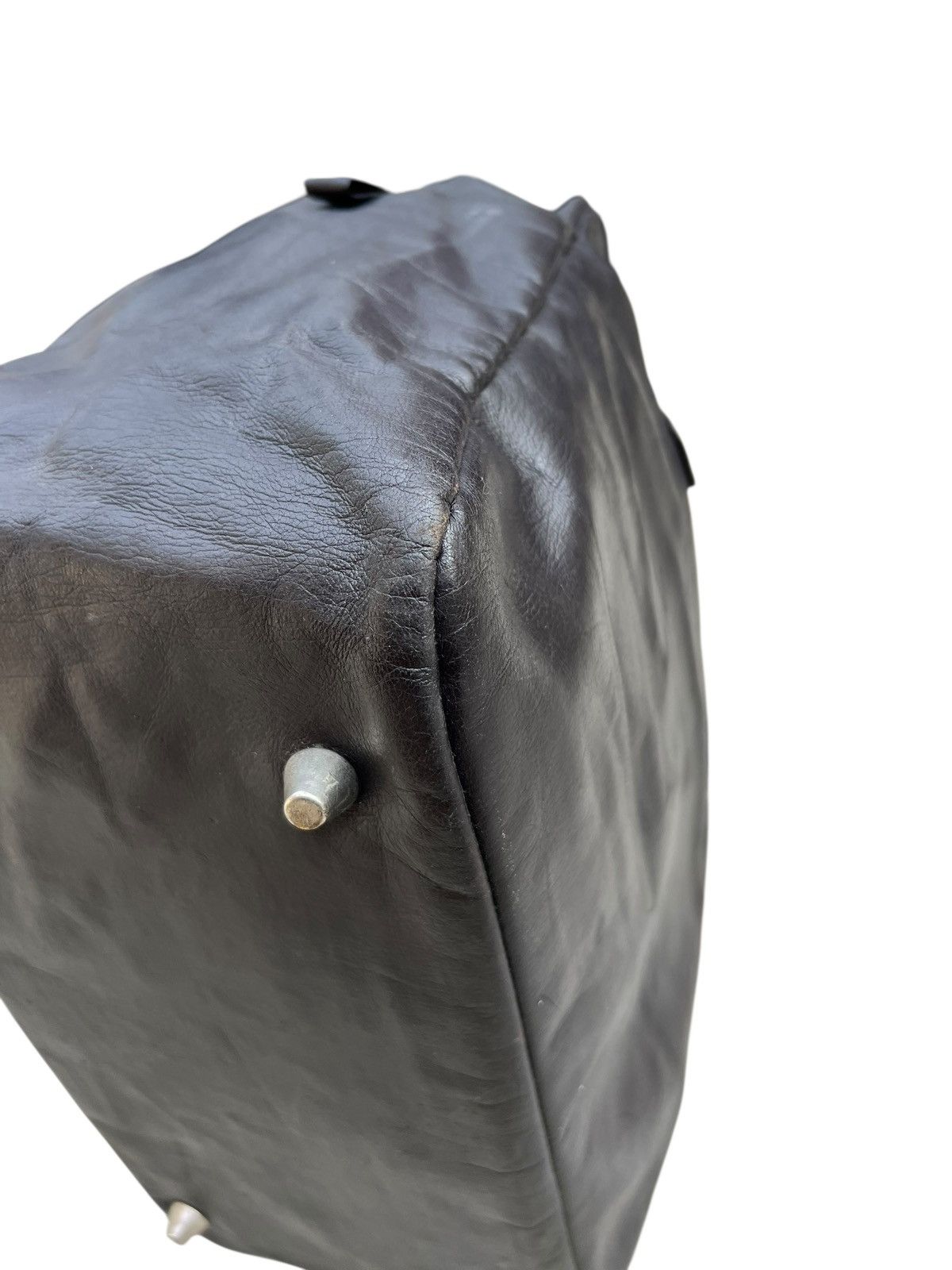 Leather RARE!! Vintage 40s HONOUR Japan Patina Black Leather Bag Size ONE SIZE - 12 Thumbnail