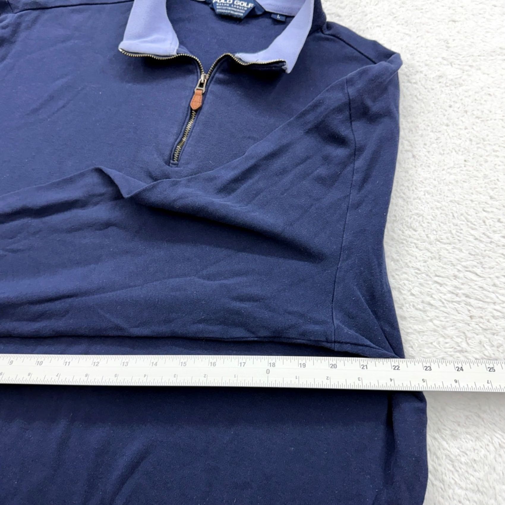 Polo Ralph Lauren Polo Golf Ralph Lauren Mens Navy Blue 1/4 Zip Cotton Pullover Sweater Large L Size US L / EU 52-54 / 3 - 6 Thumbnail