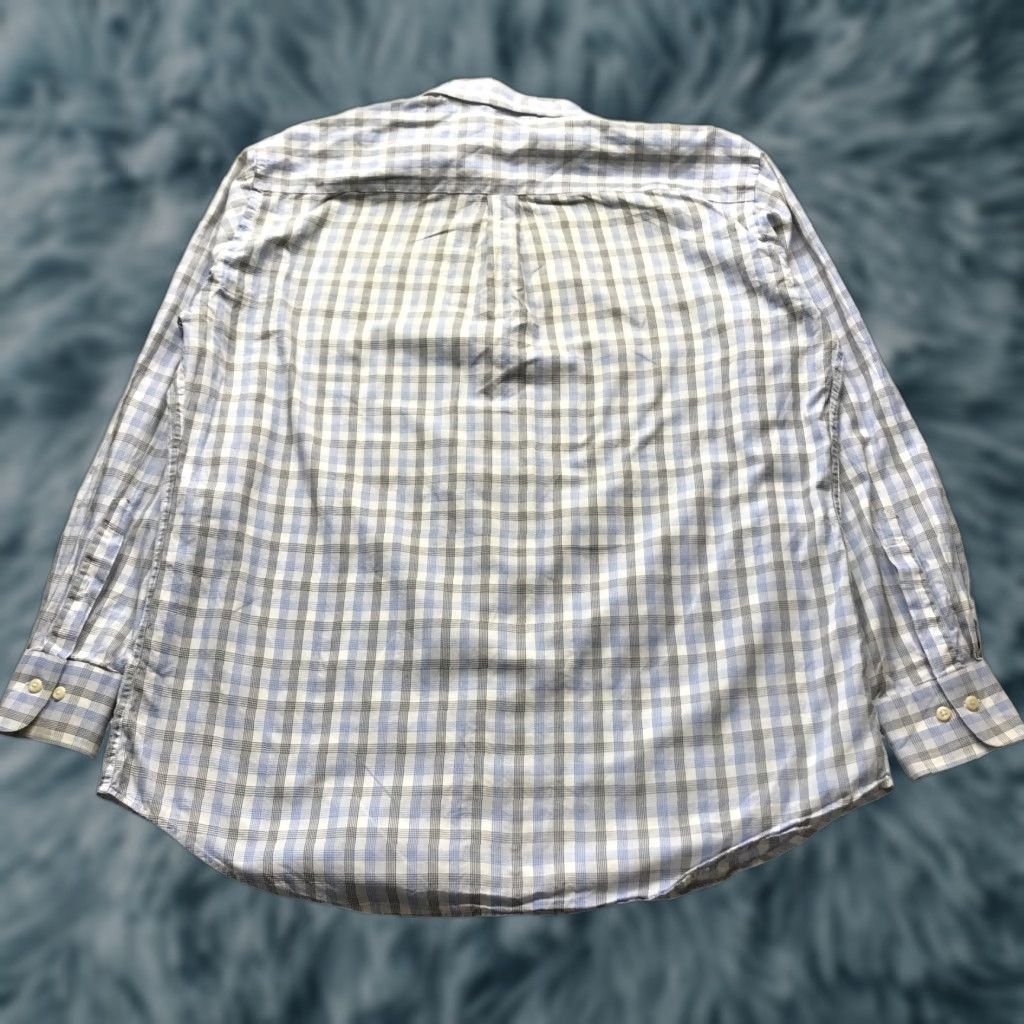 Peter Millar Peter Millar Button-Up Shirt Mens XL Long Sleeve Plaid Pocket Blue White Size US XL / EU 56 / 4 - 1 Thumbnail