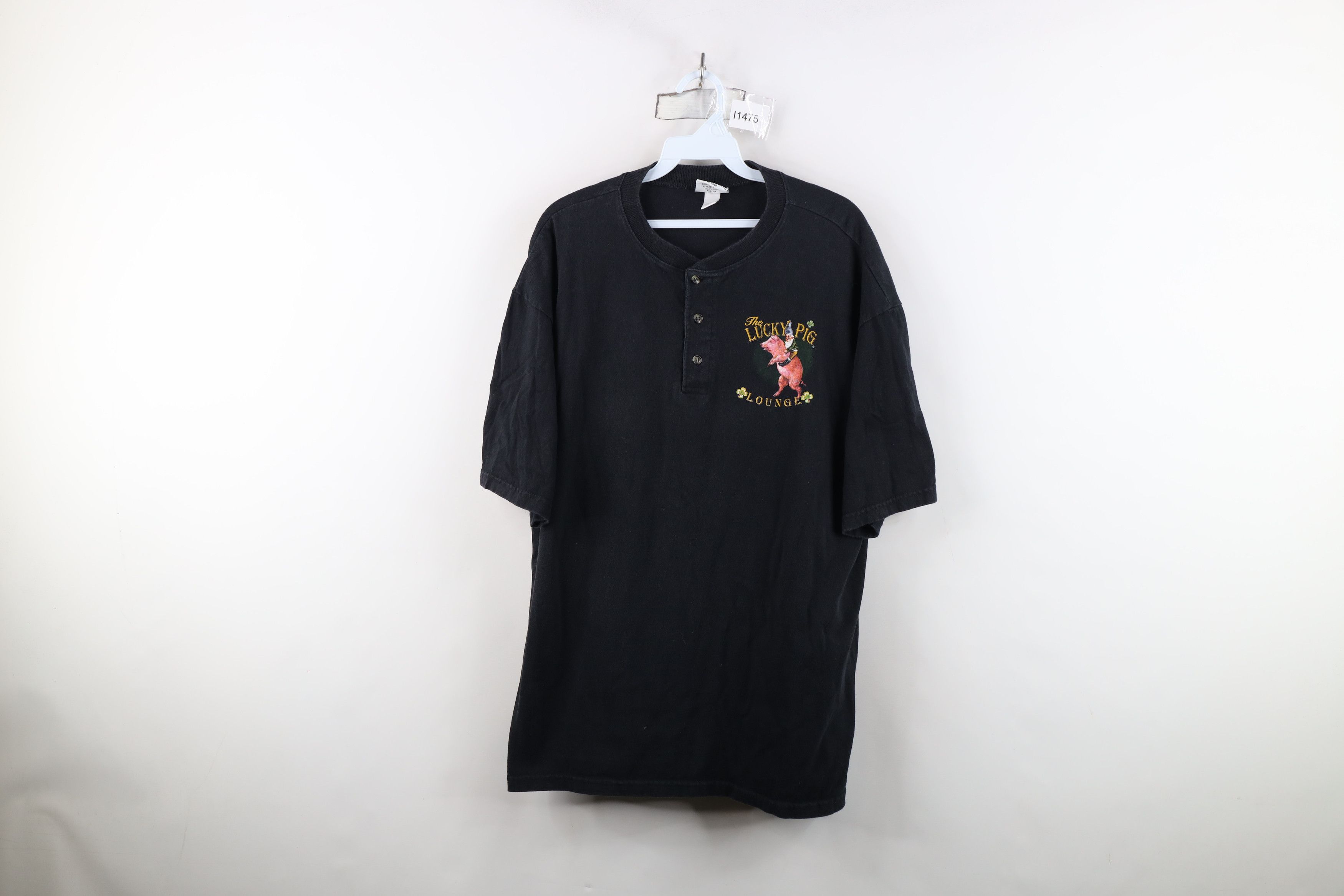 Vintage Vintage 90s Y2K Pig Lounge Orlando Florida Henley T-Shirt Size US XL / EU 56 / 4 - 1 Thumbnail