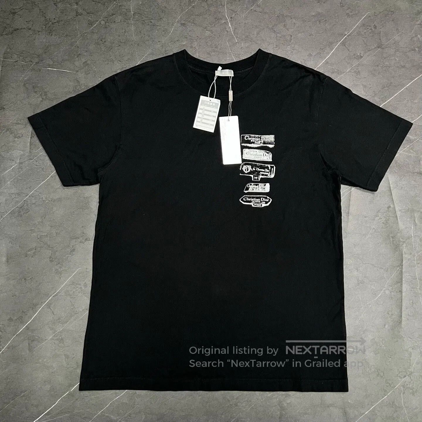 Dior dior black short sleeve velvet print tee. Size US L / EU 52-54 / 3 - 1 Thumbnail