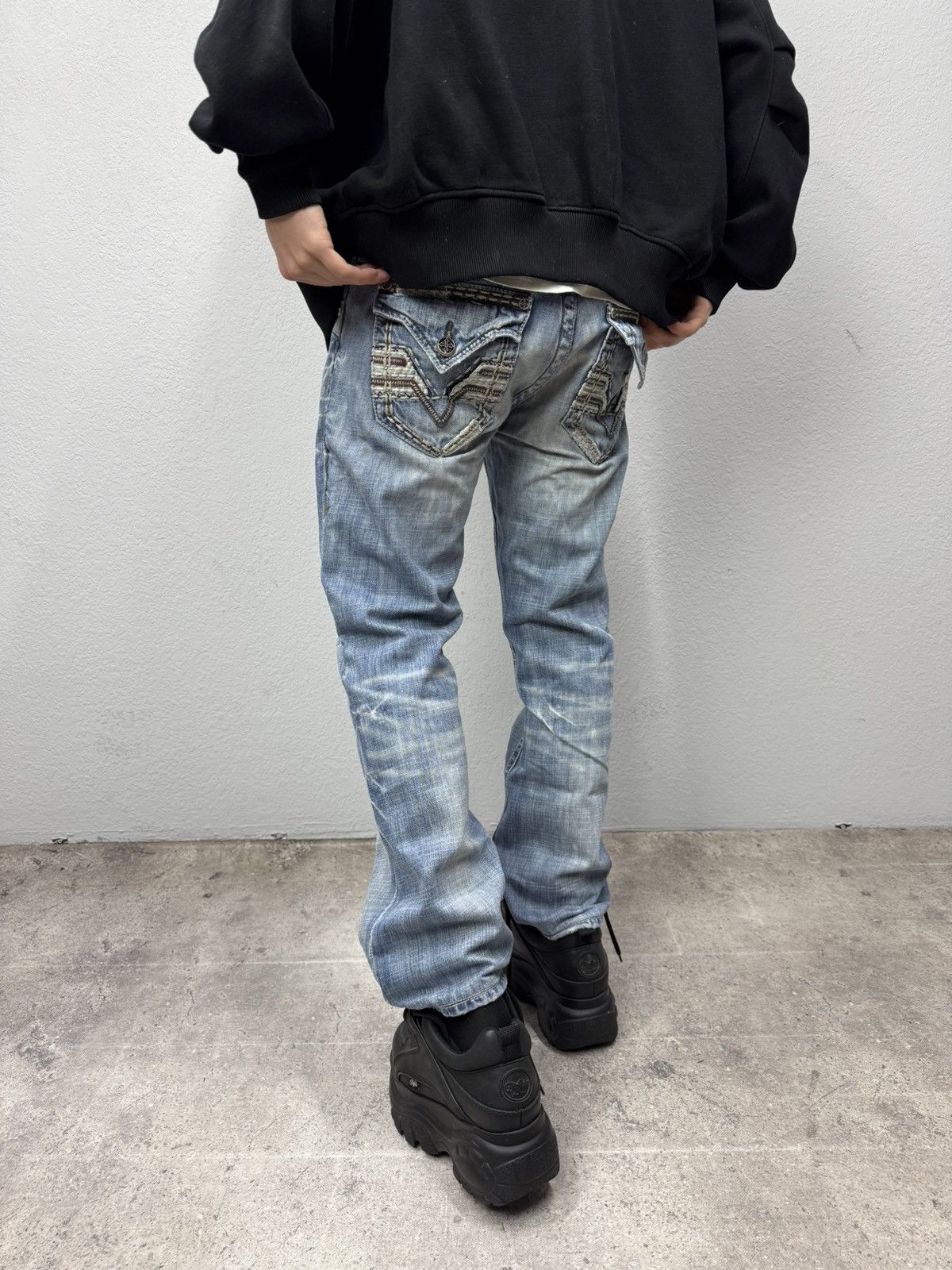 Affliction Vintage Affliction Cargo Bontage Pants y2K Gothic Kill Goa Size US 31 - 1 Thumbnail