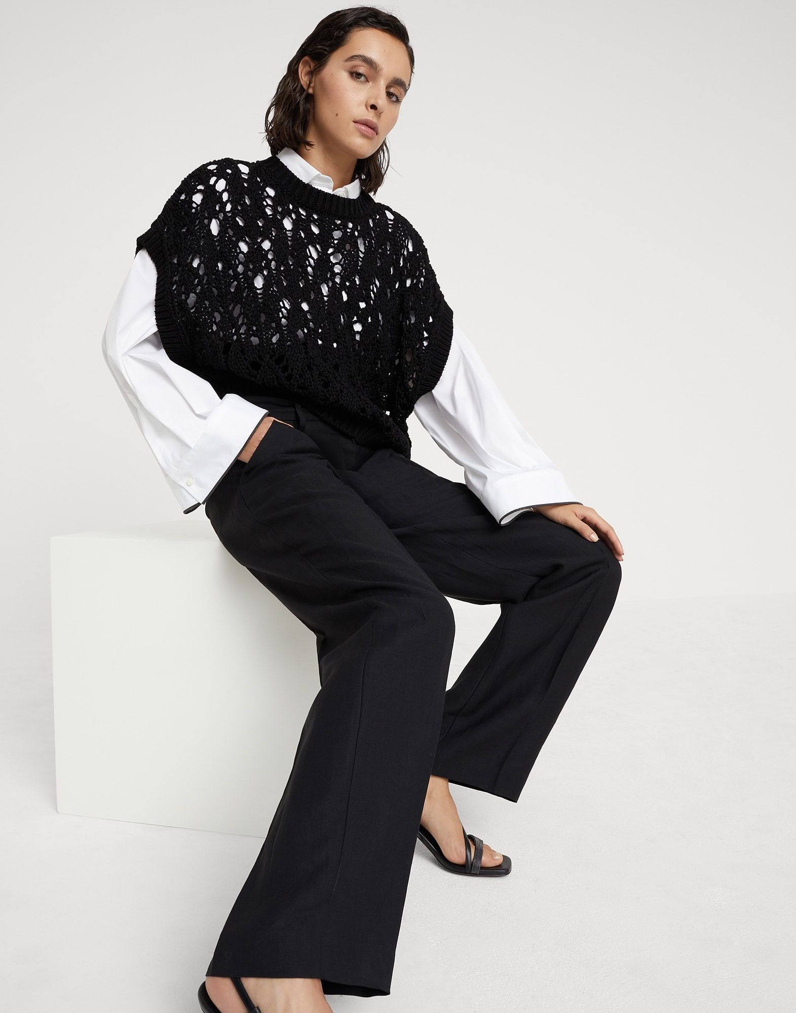Brunello Cucinelli o1w1db10825 Sweater in Black Size S / US 4 / IT 40 - 3 Thumbnail