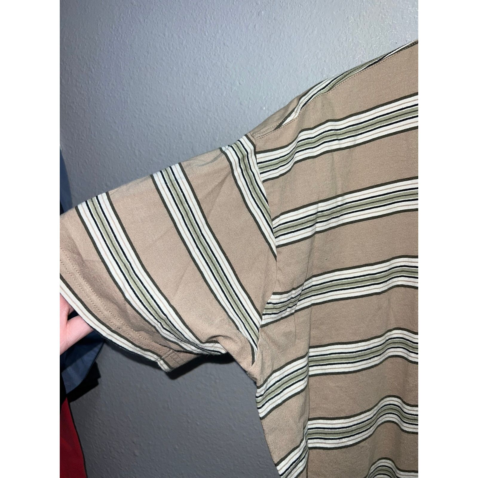 Lost Enterprises Lost Skate Shirt Striped Brown Green Skating Skateboard Tee Size US XL / EU 56 / 4 - 4 Thumbnail