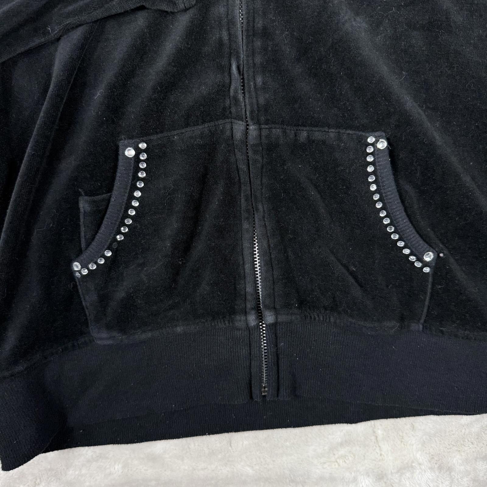 Bcbgmaxazria BCBG Sweater Women's XL Black Vintage Y2K Embellished Hoodie Size XL / US 12-14 / IT 48-50 - 3 Thumbnail