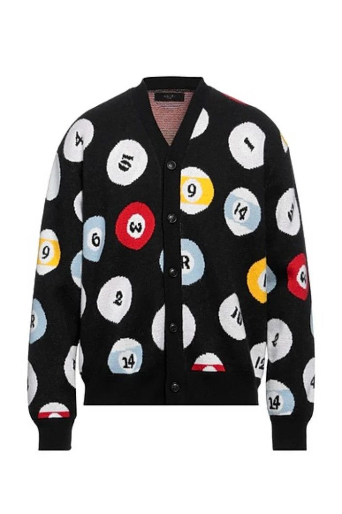 Amiri o1wfsh0625 Pool Ball Cardigan in Black Size US L / EU 52-54 / 3 - 1 Thumbnail