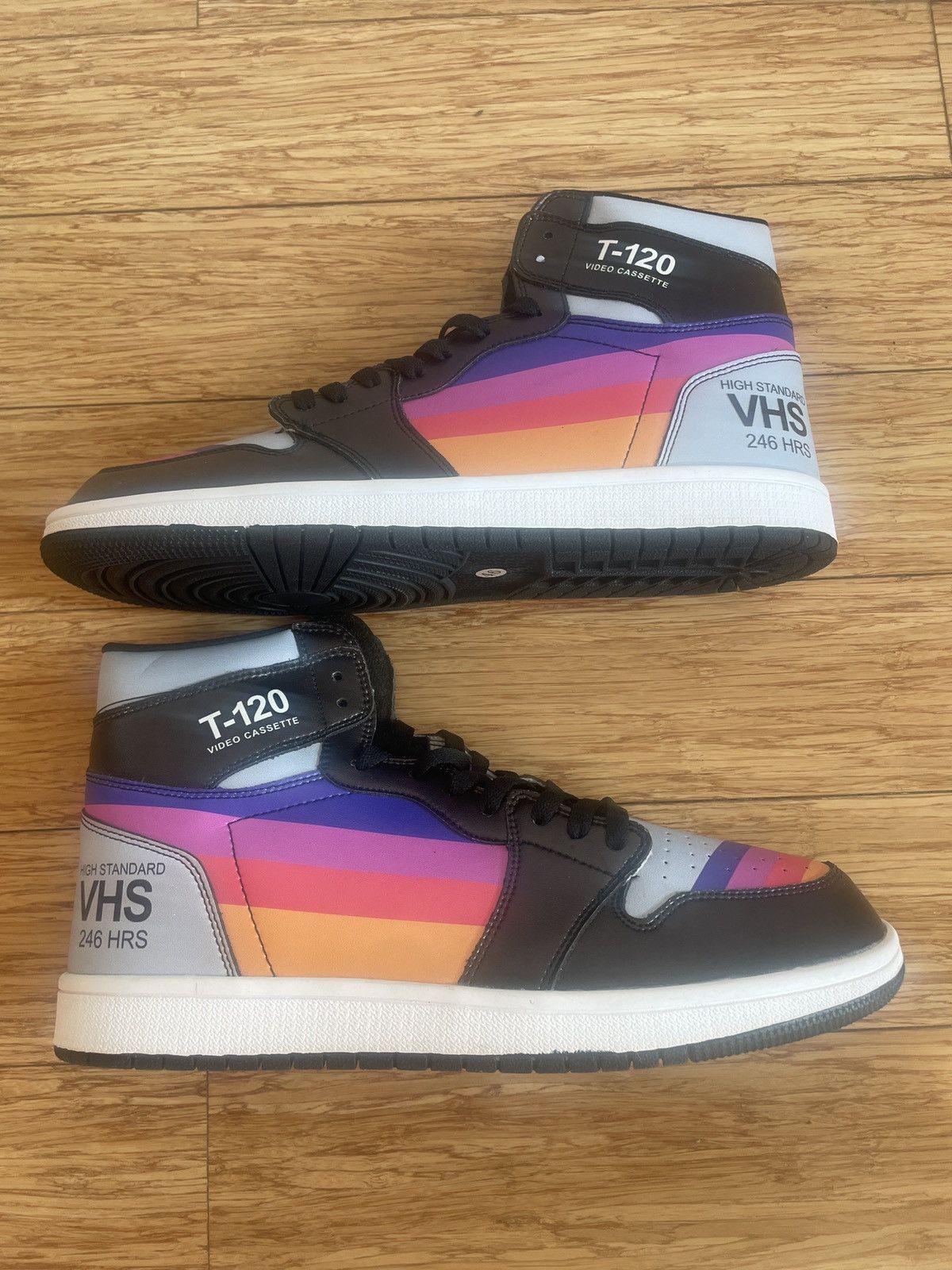 Other T-120 VHS Themed Retrowave Sneakers Size US 12 / EU 45 - 2 Thumbnail