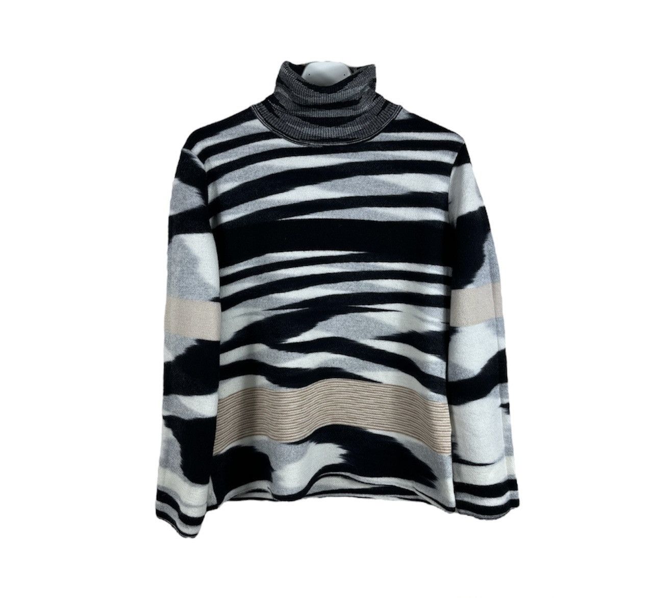 Missoni wool zebra patterned turtleneck sweater luxury